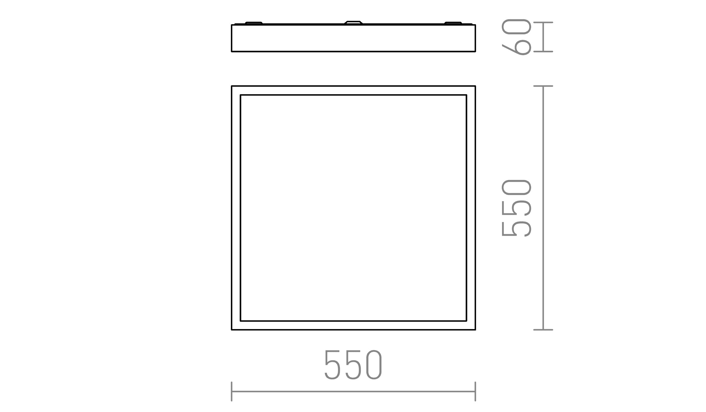 STRUCTURAL 55x55 surface mounted lamp - Product sketch