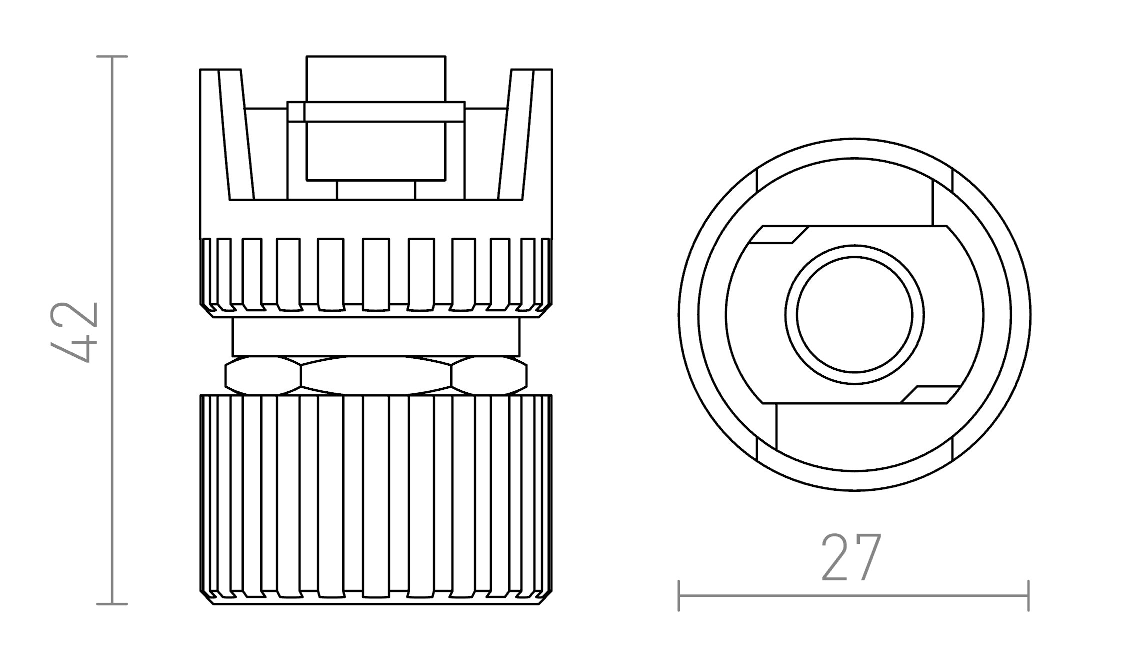 EUTRAC mechanical adapter - Product sketch