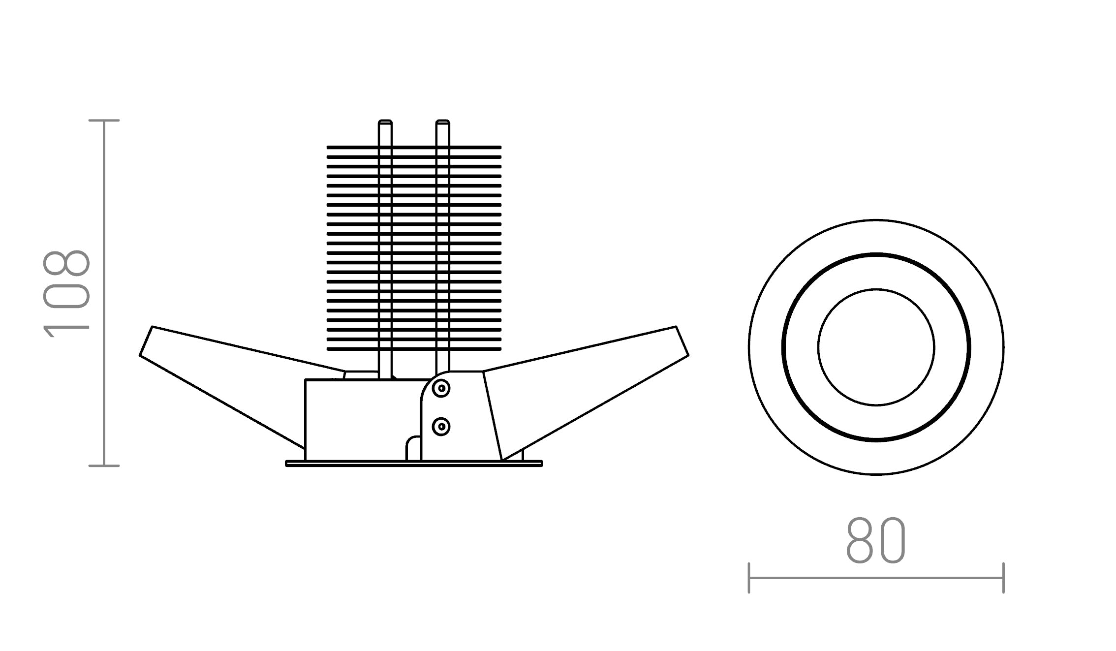 QUICK 26 čvrsta lampa - Product sketch