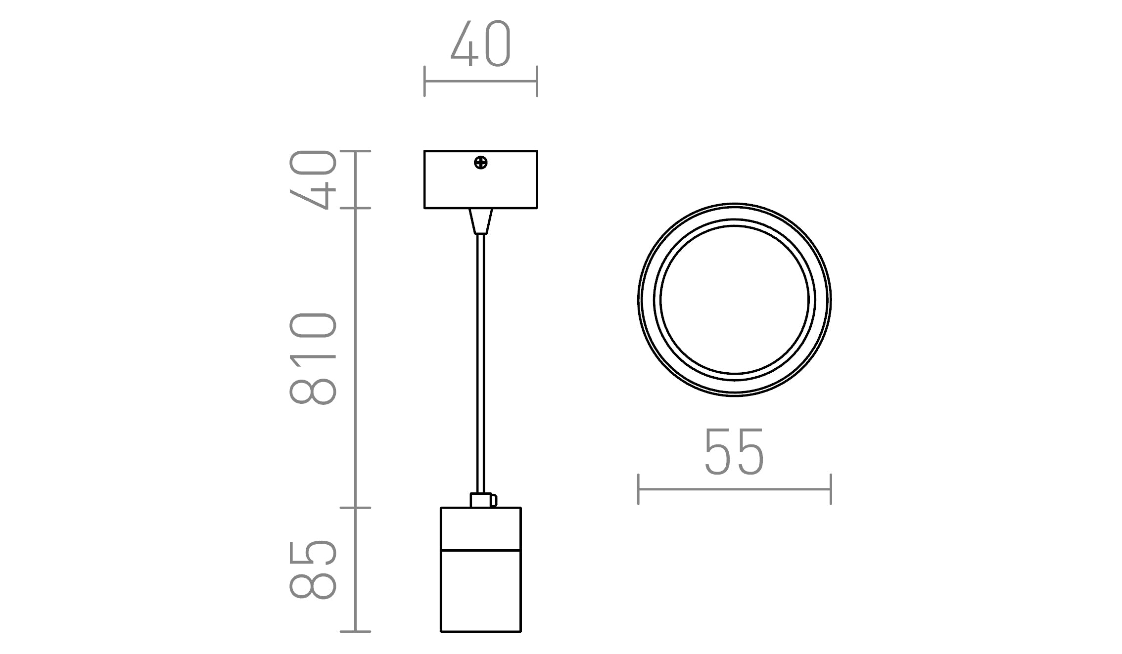 SVEN viseća lampa - Product sketch