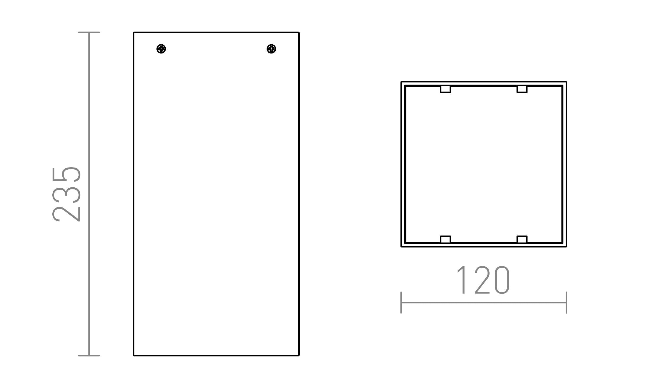 MEA kantige plafondlamp lamp - Product sketch