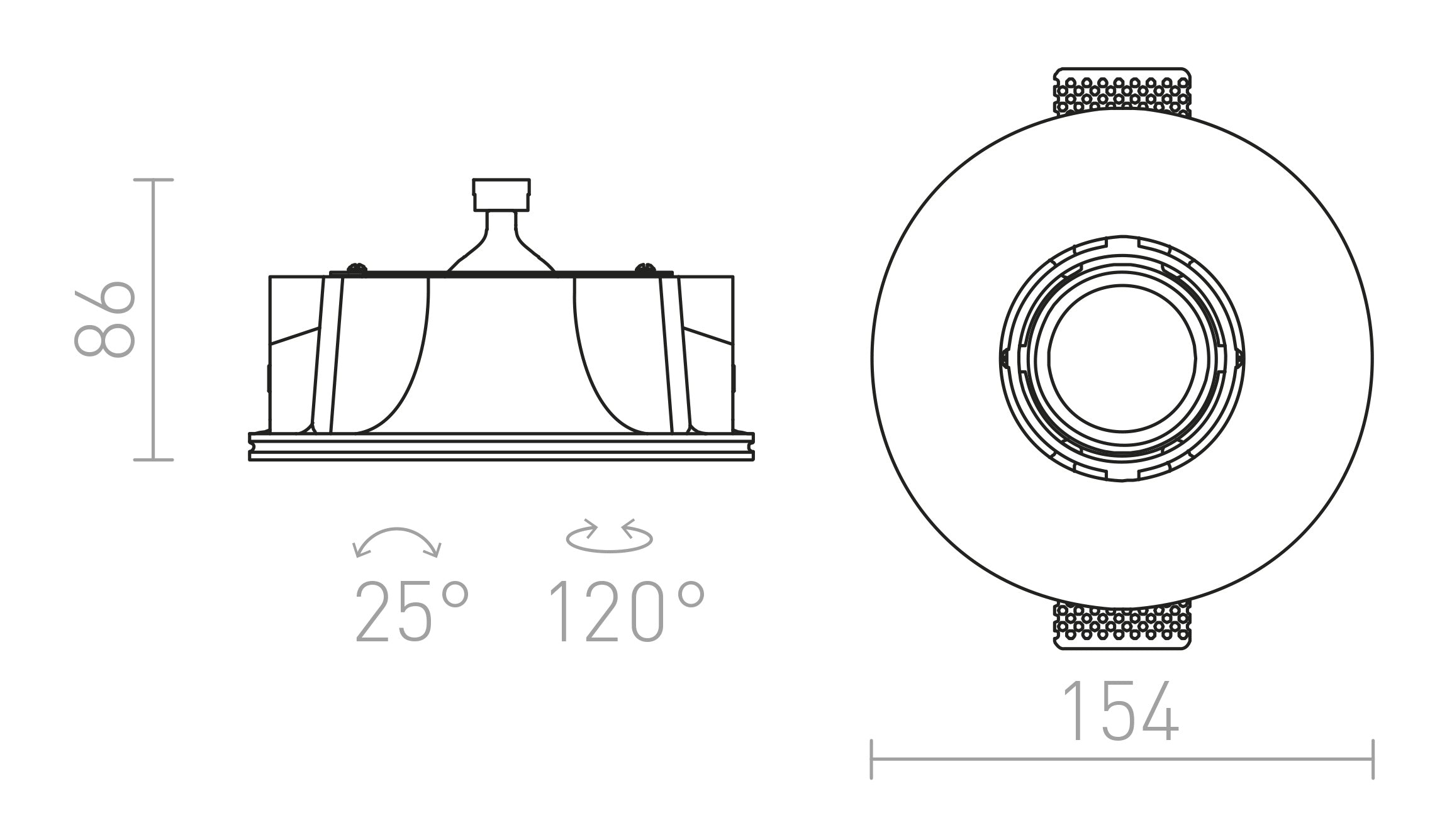 DINGO S directional lamp - Product sketch
