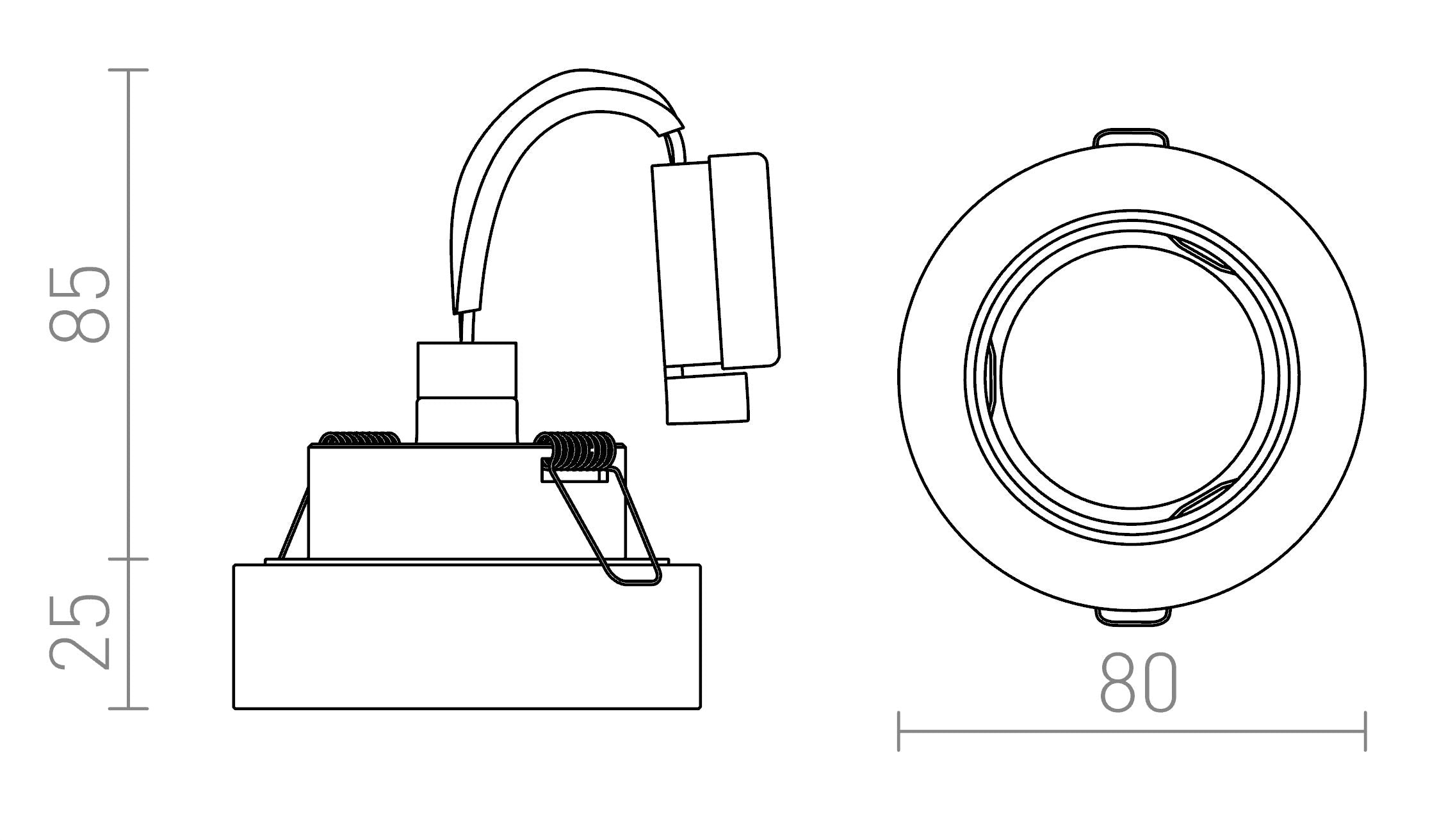 BIANCA R da incasso lampada - Product sketch