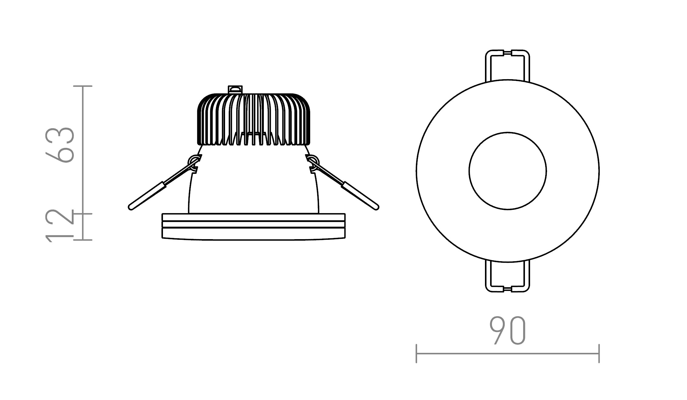 KAY R ugradna lampa - Product sketch