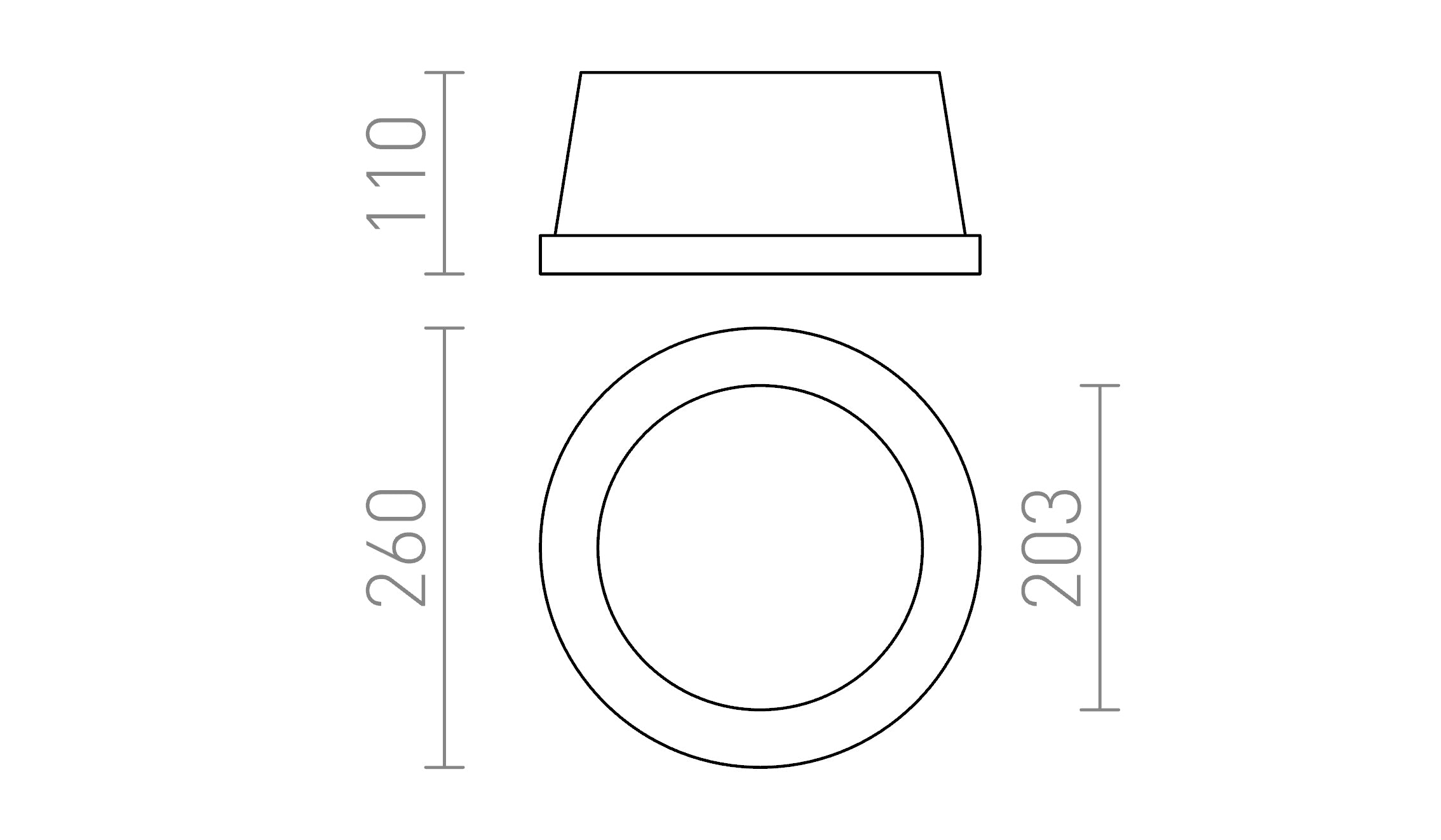 MIA R recessed lamp - Product sketch