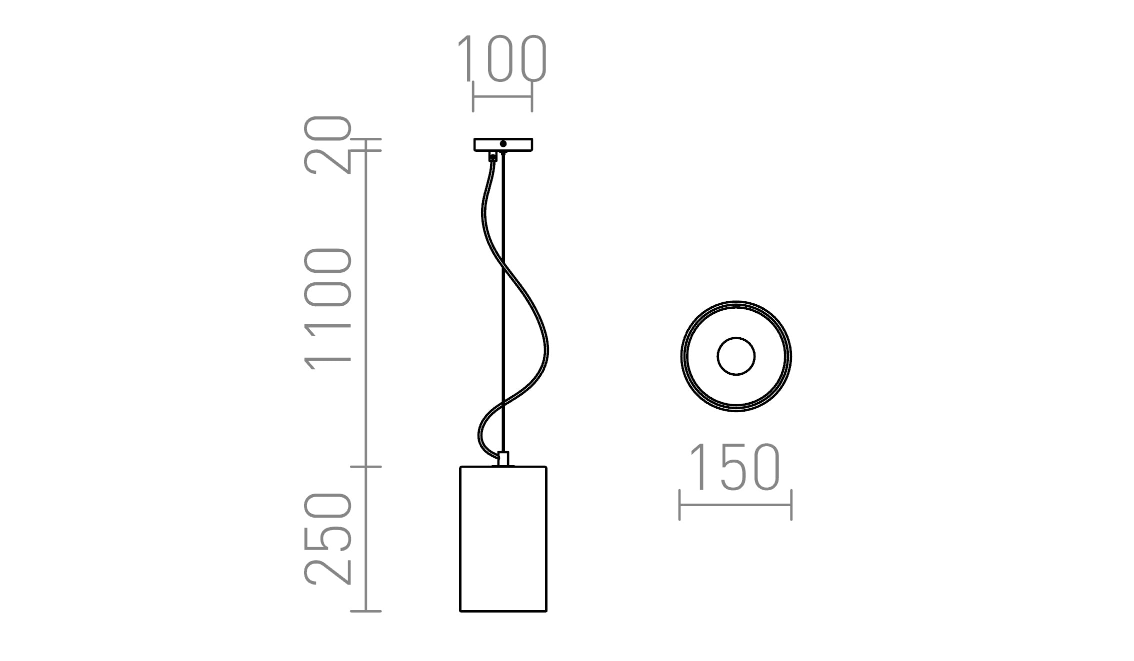 GIO viseča lampa - Product sketch