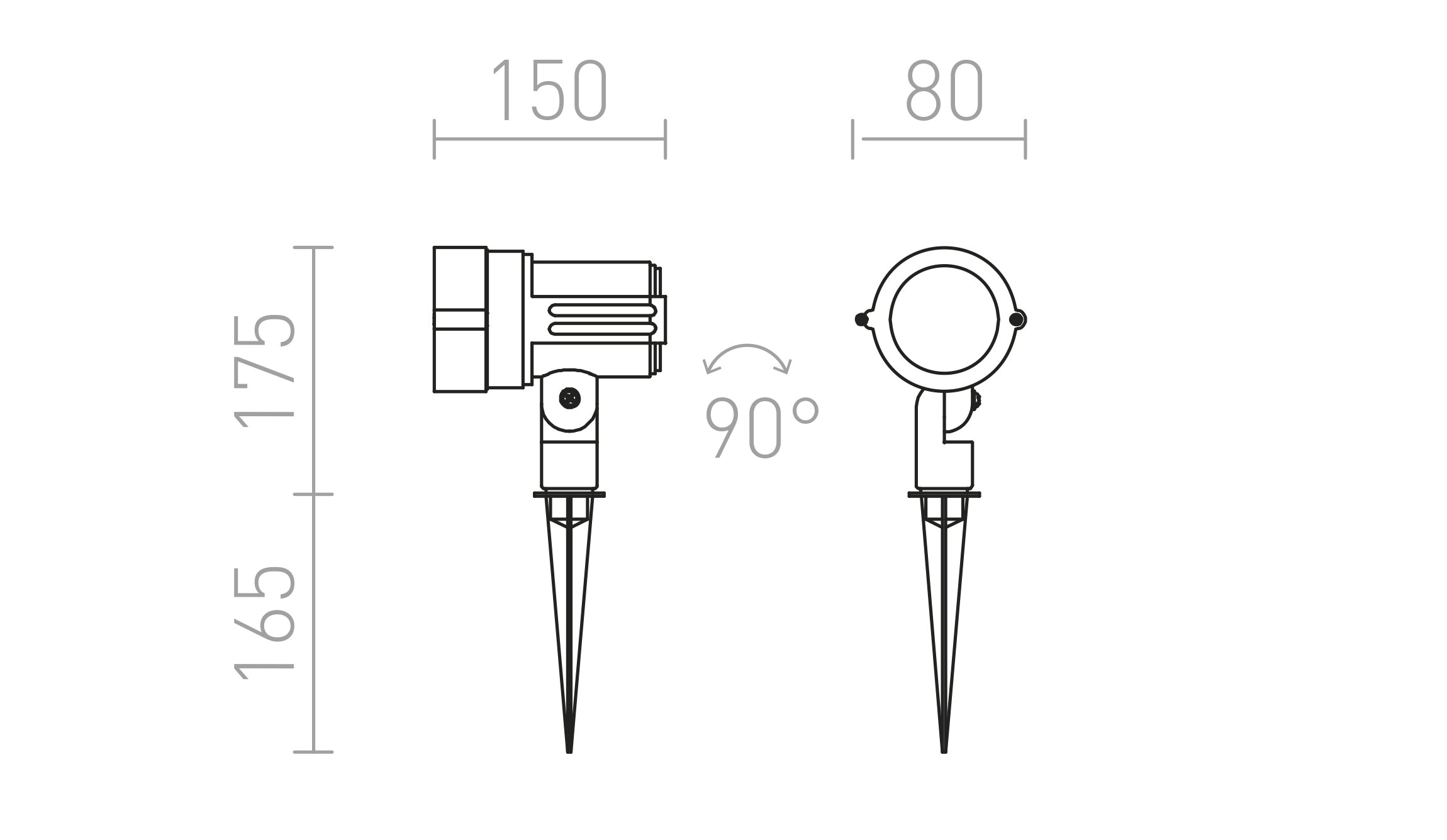 GARY LED sa šiljcima lampa - Product sketch