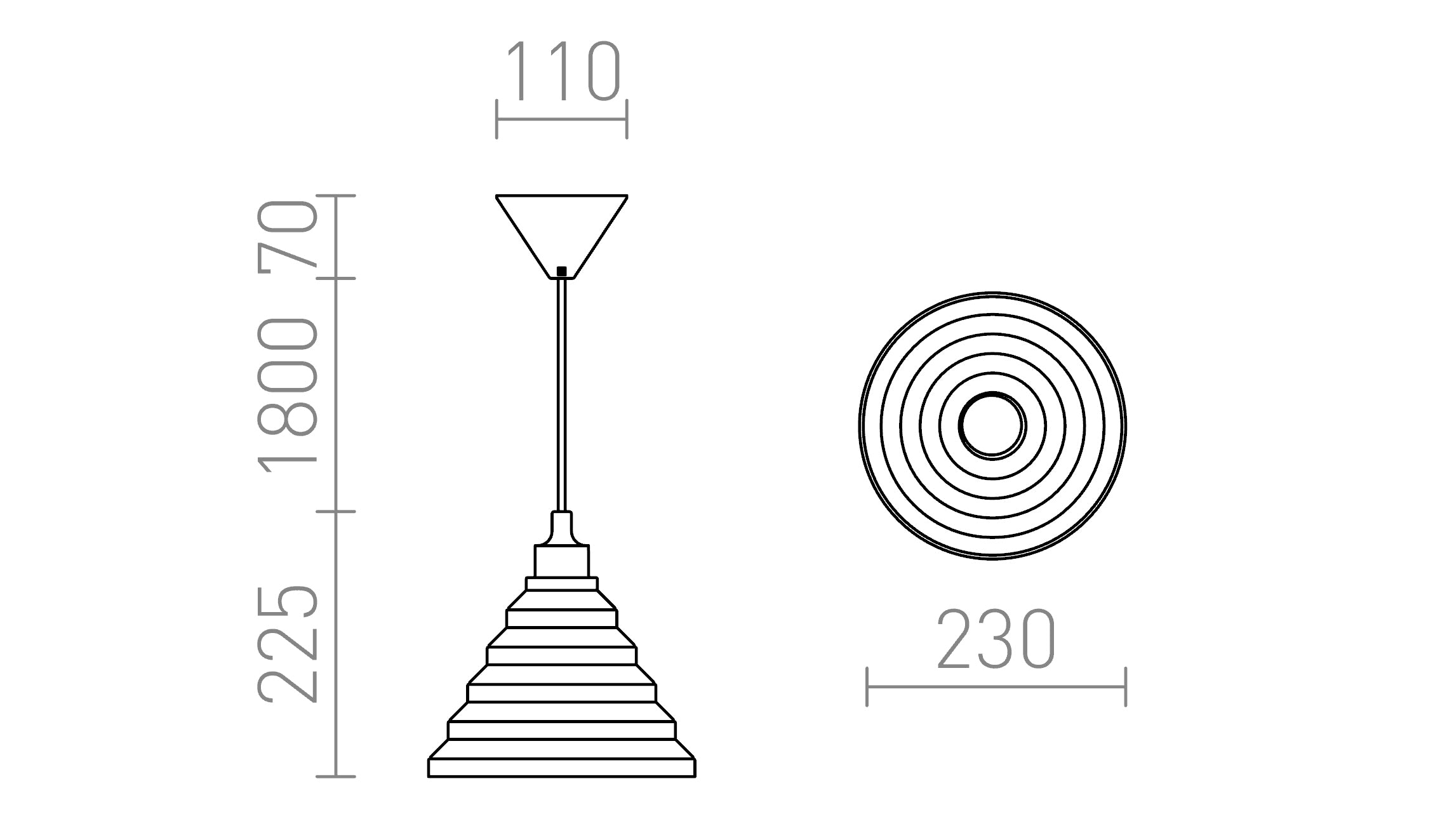 AMICI colgante de silicona lámpara - Product sketch
