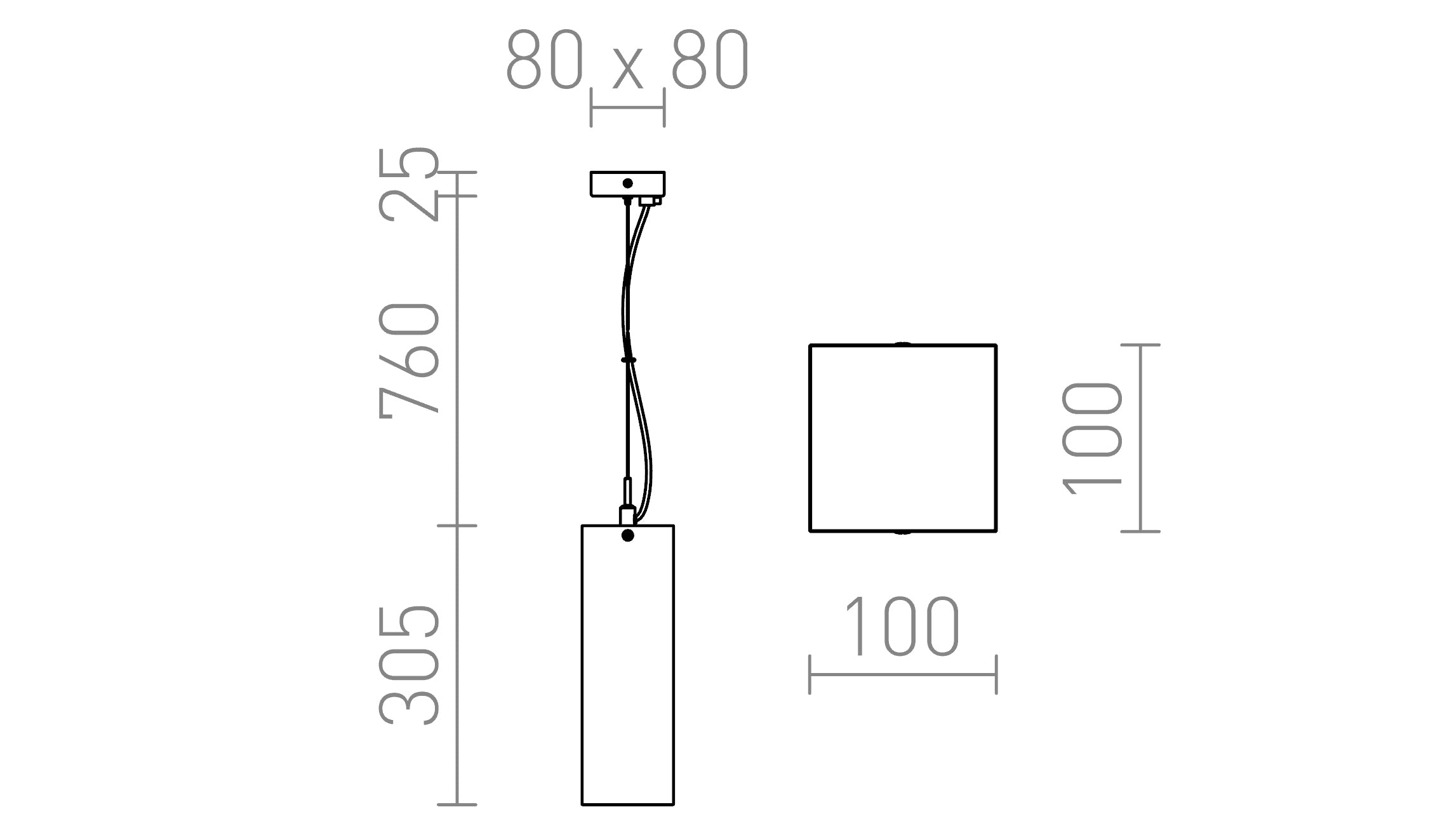 LUCIA 30x10 viseća lampa - Product sketch