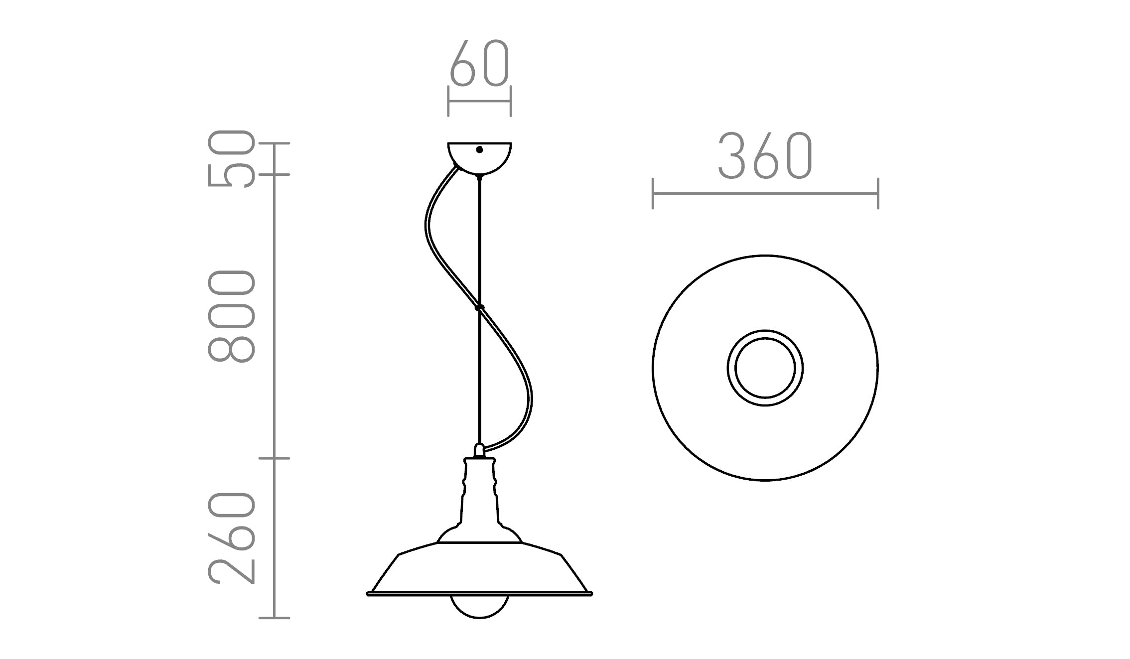 GOLDIE 36 viseća lampa - Product sketch