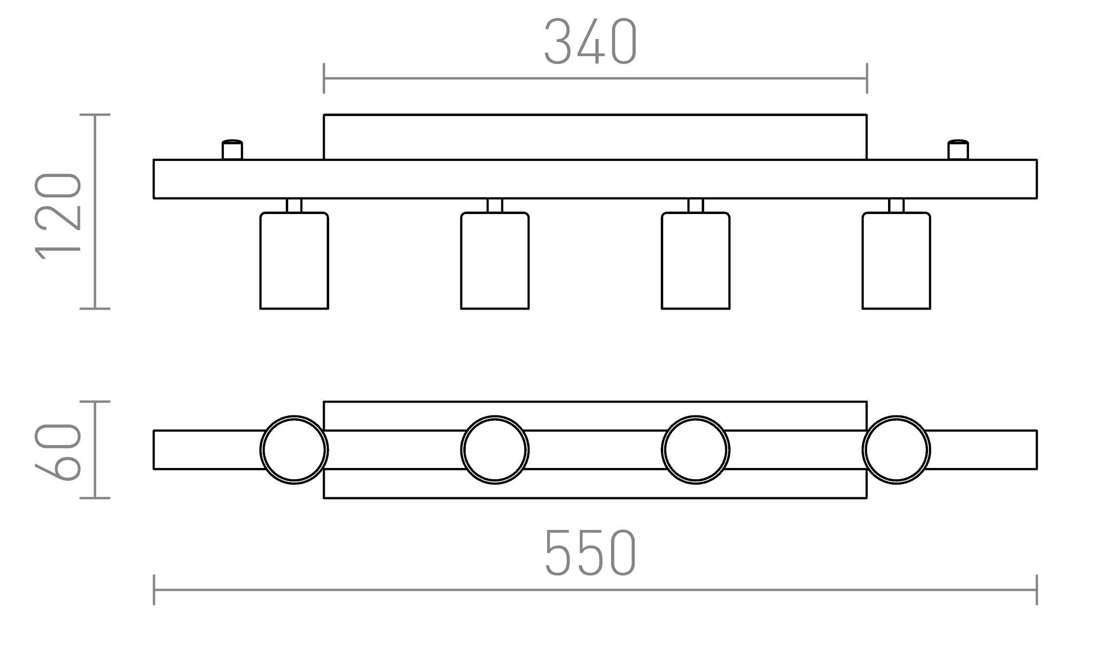 RALLONG IV stropna na osnovi lampa - Product sketch
