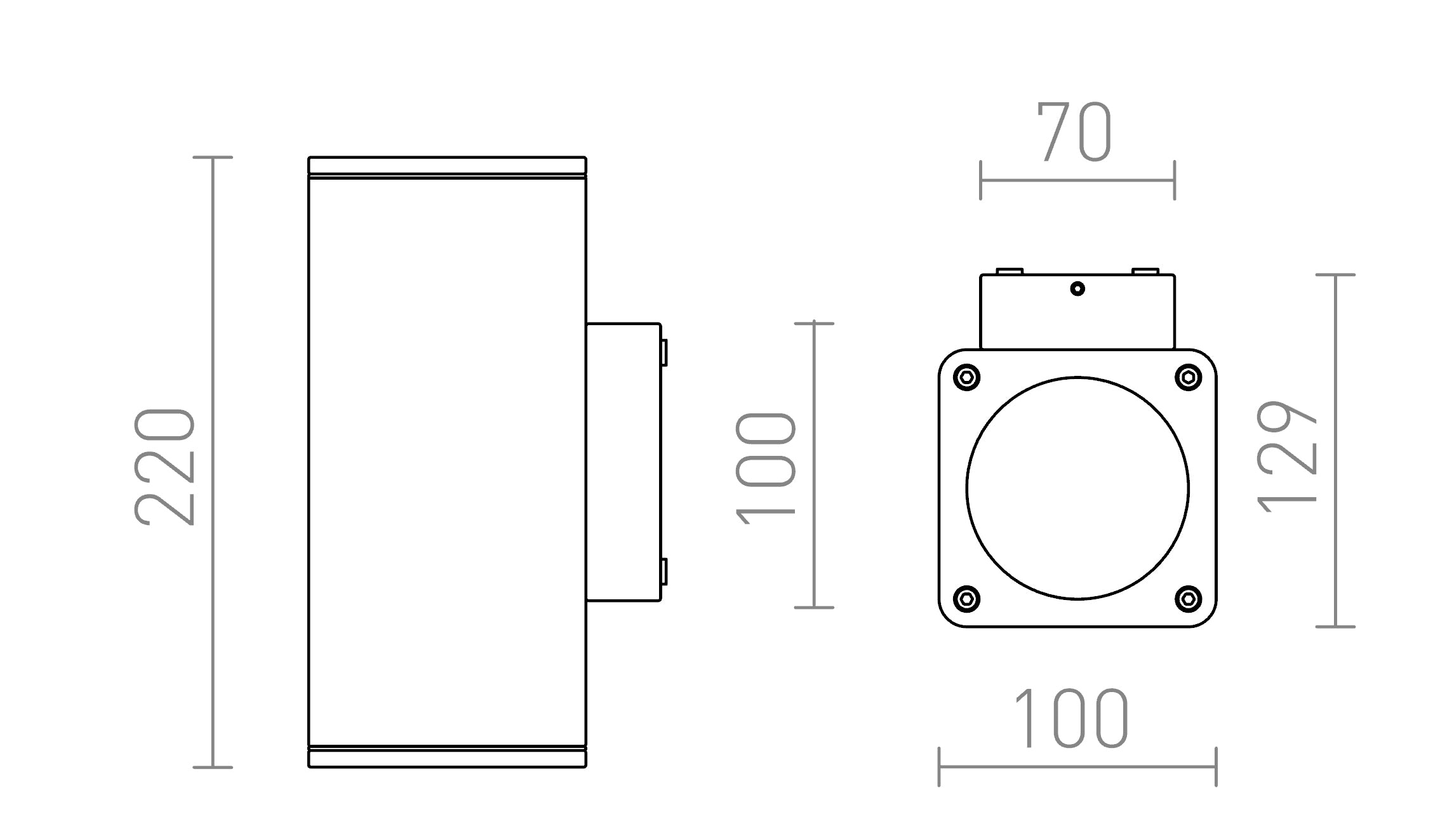 MIZZI SQ II Επιτοίχιος λαμπτήρας - Product sketch