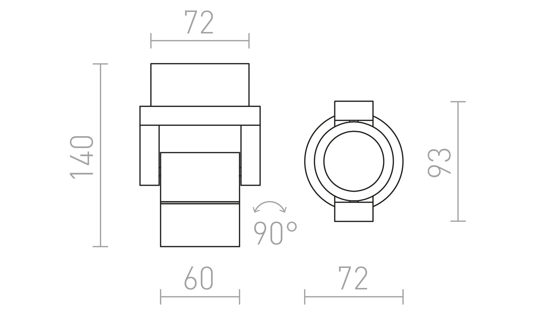 ORIT nástenná lampa - Product sketch