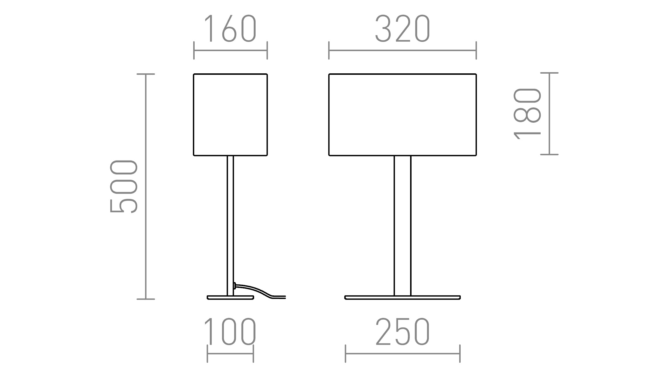 PLAZA M Tischleuchte lampe - Product sketch