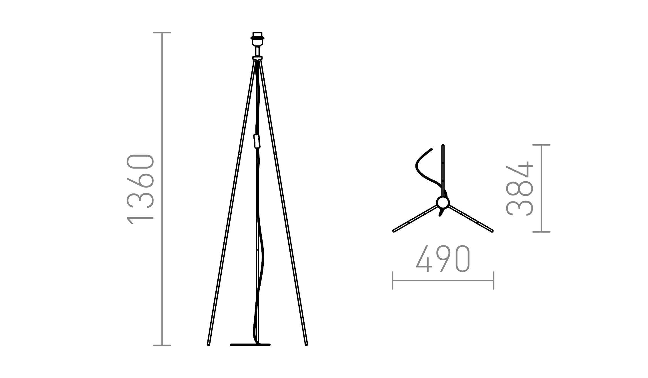 NYC TRIPOD piedistallo da terra - Product sketch