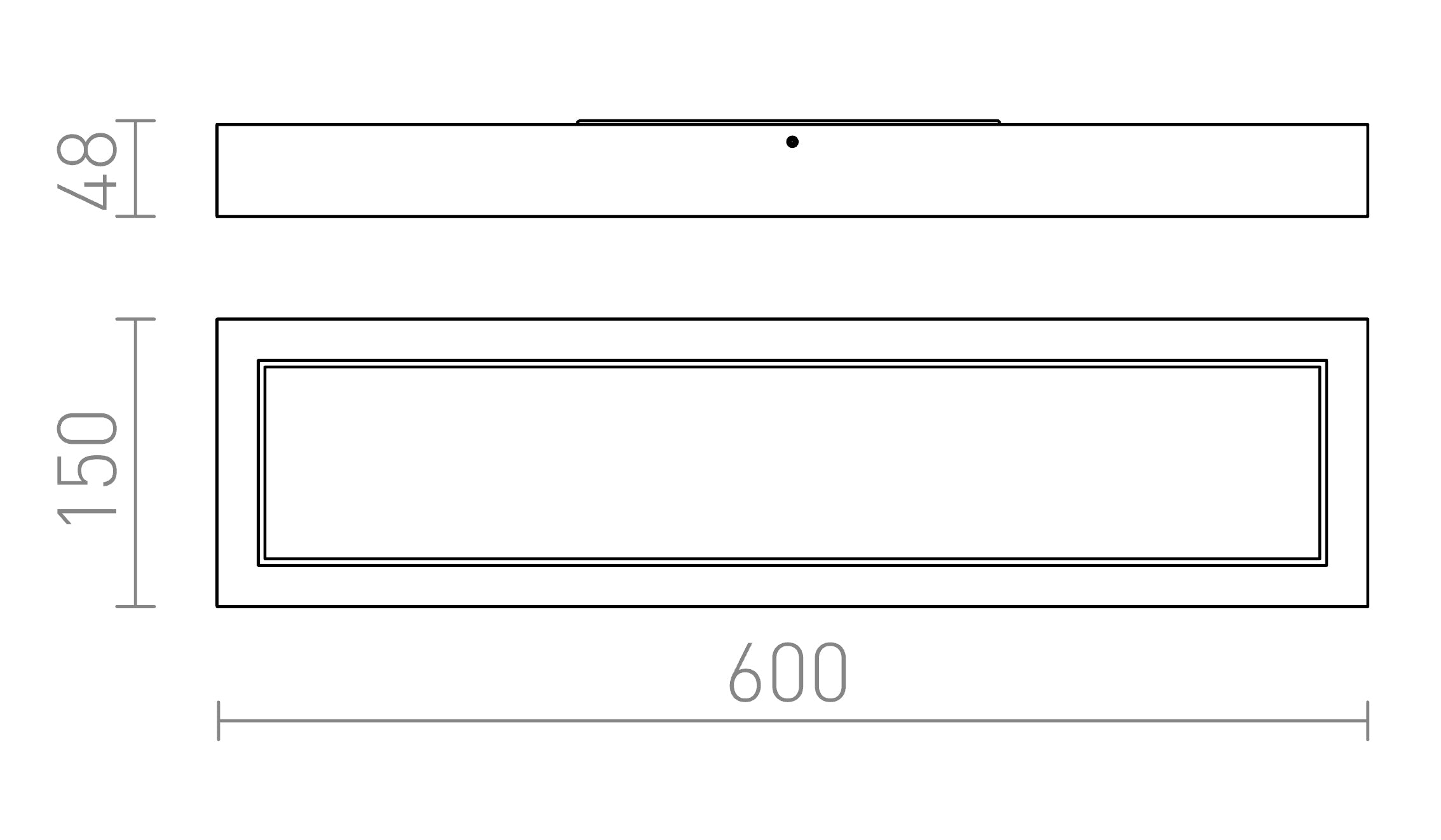 STRUCTURAL LED 60x15 plafoniera/applique lampada - Product sketch