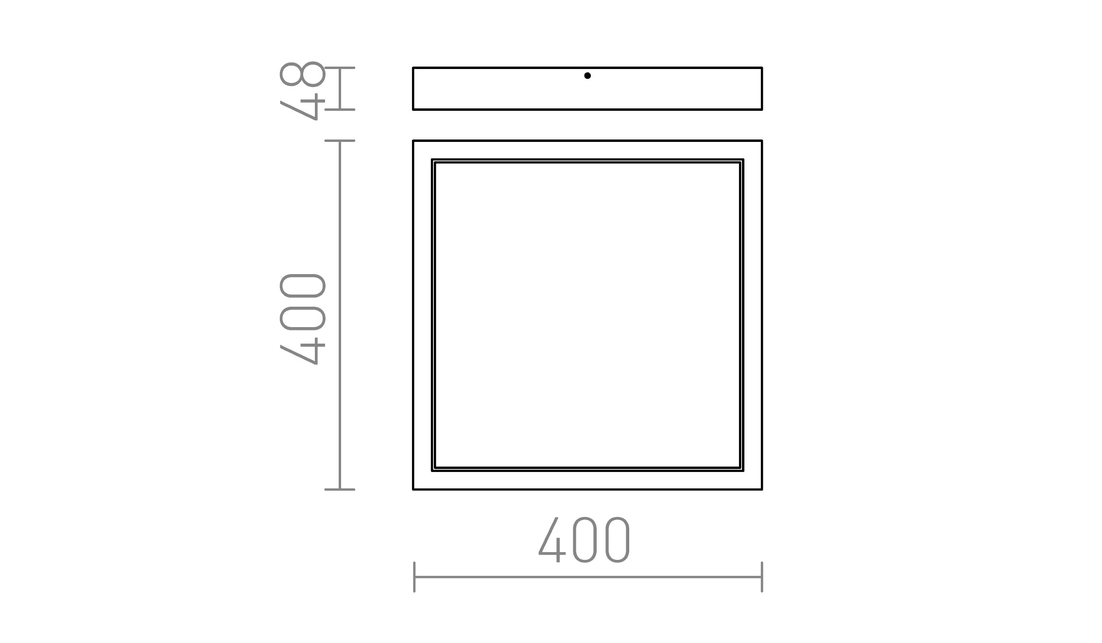 STRUCTURAL LED 40x40 επιφάνειας λαμπτήρας - Product sketch