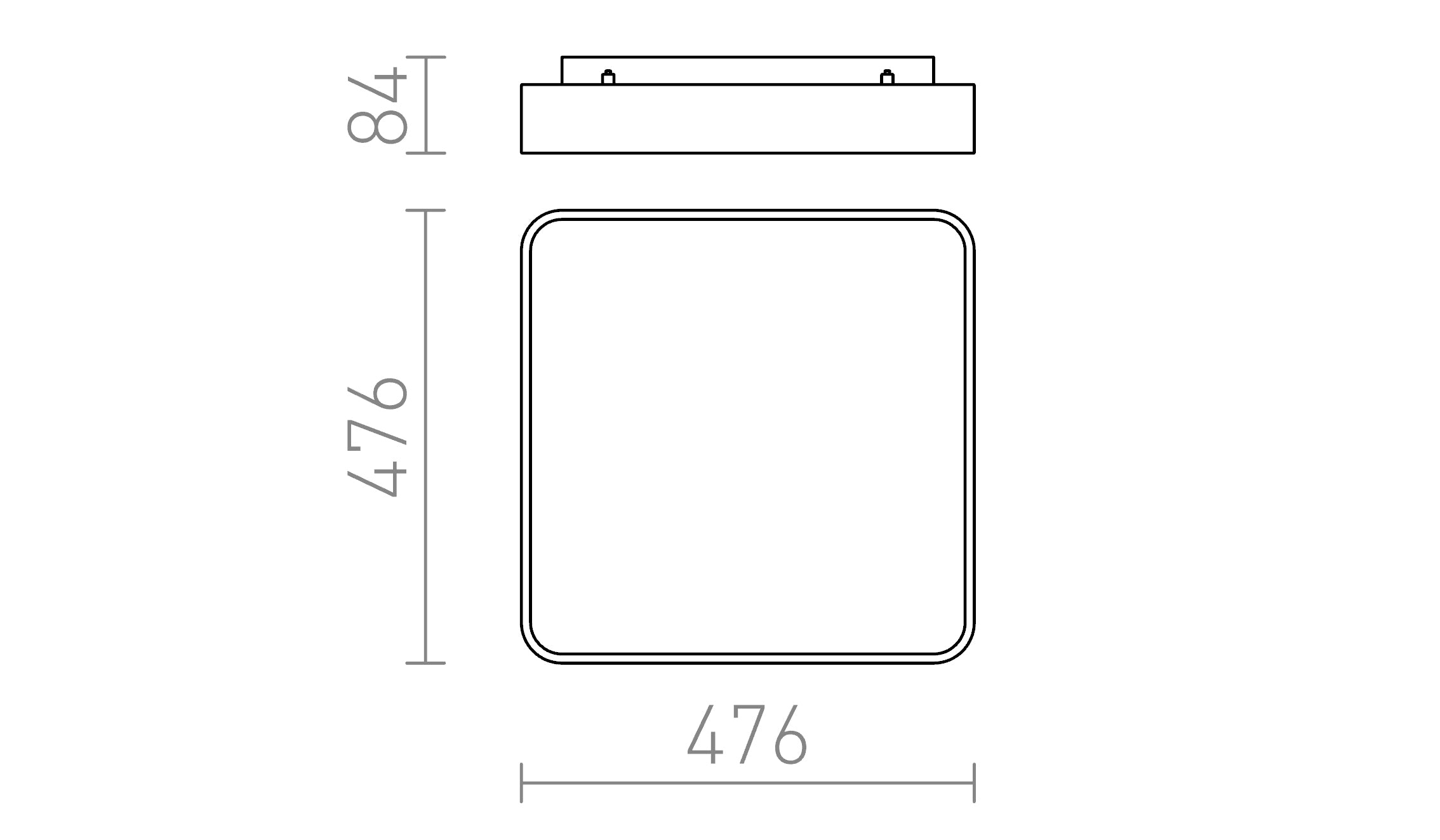 MENSA SQ 48 stropna lampa - Product sketch