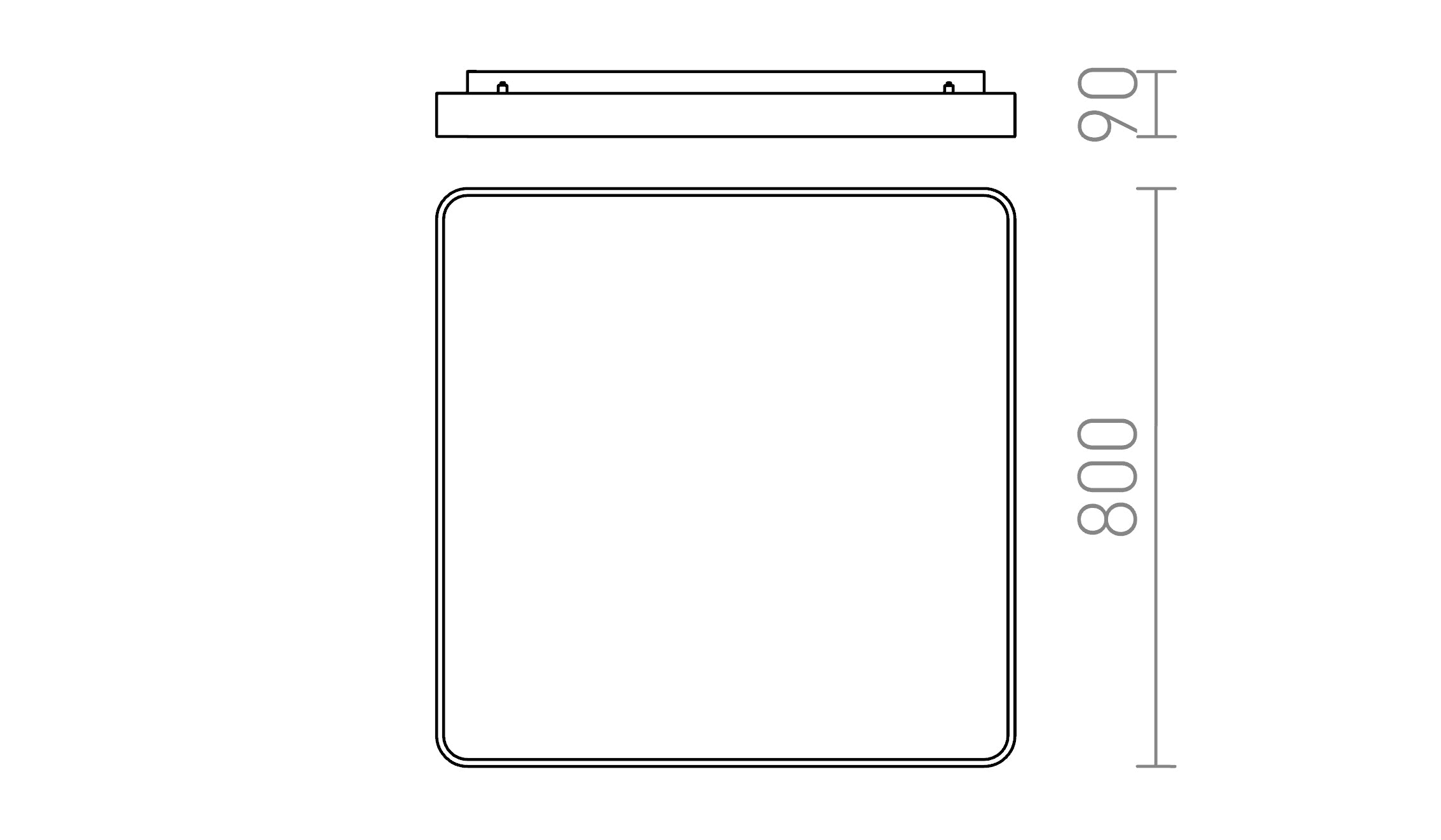 MENSA SQ 80 plafonnier lampe - Product sketch