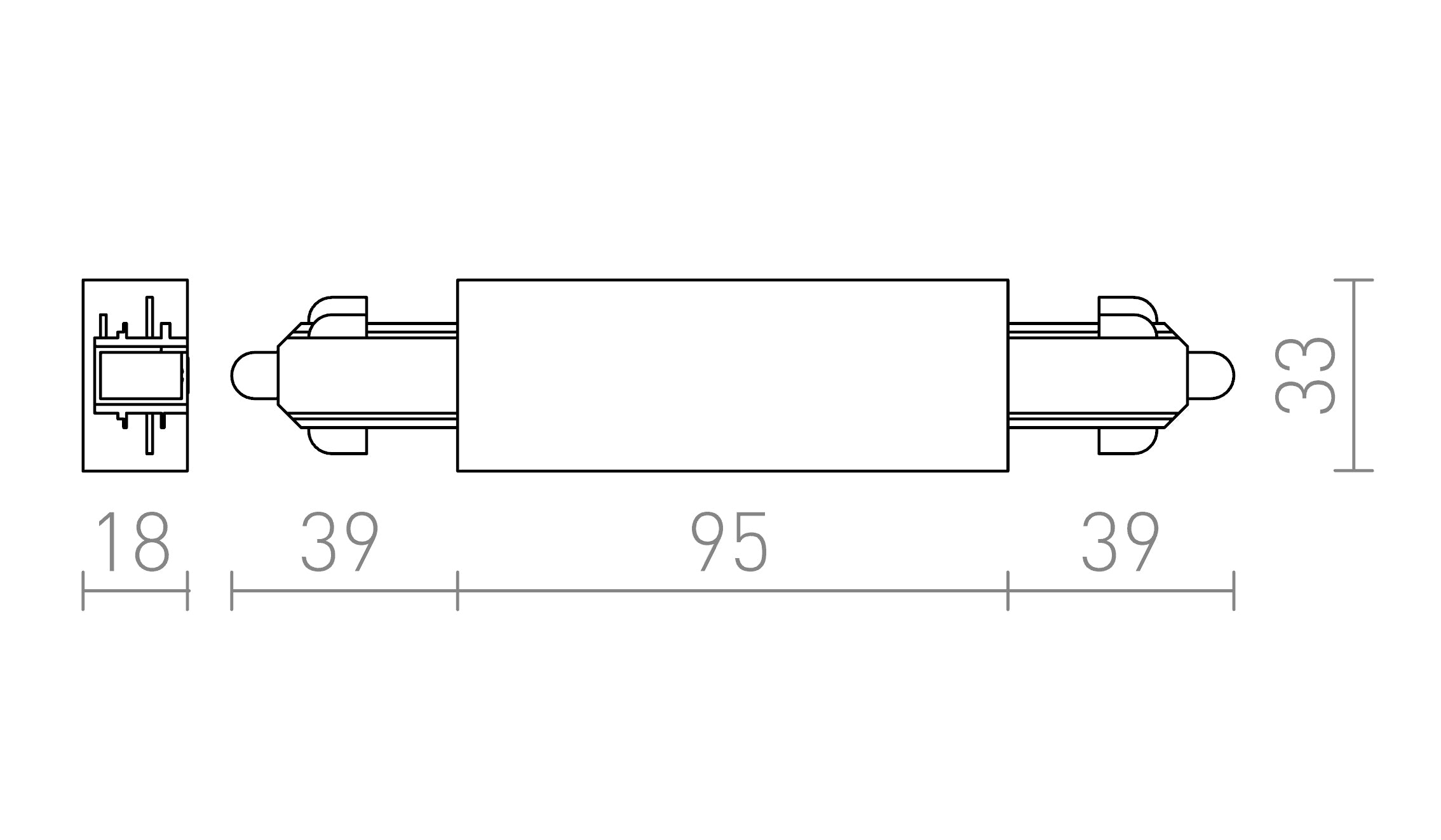 1F direktni konektor s mogućnošću napajanja lampa - Product sketch