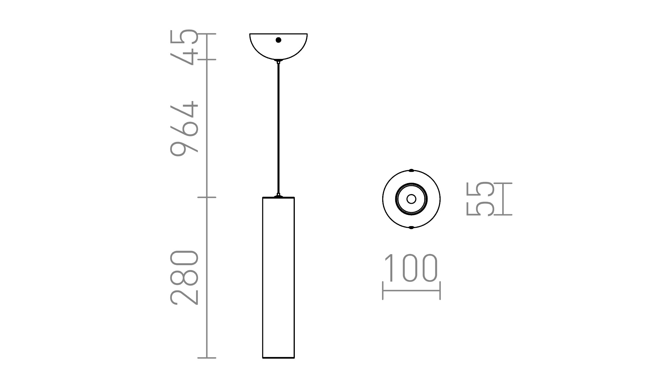RIGA 28 a sospensione lampada - Product sketch