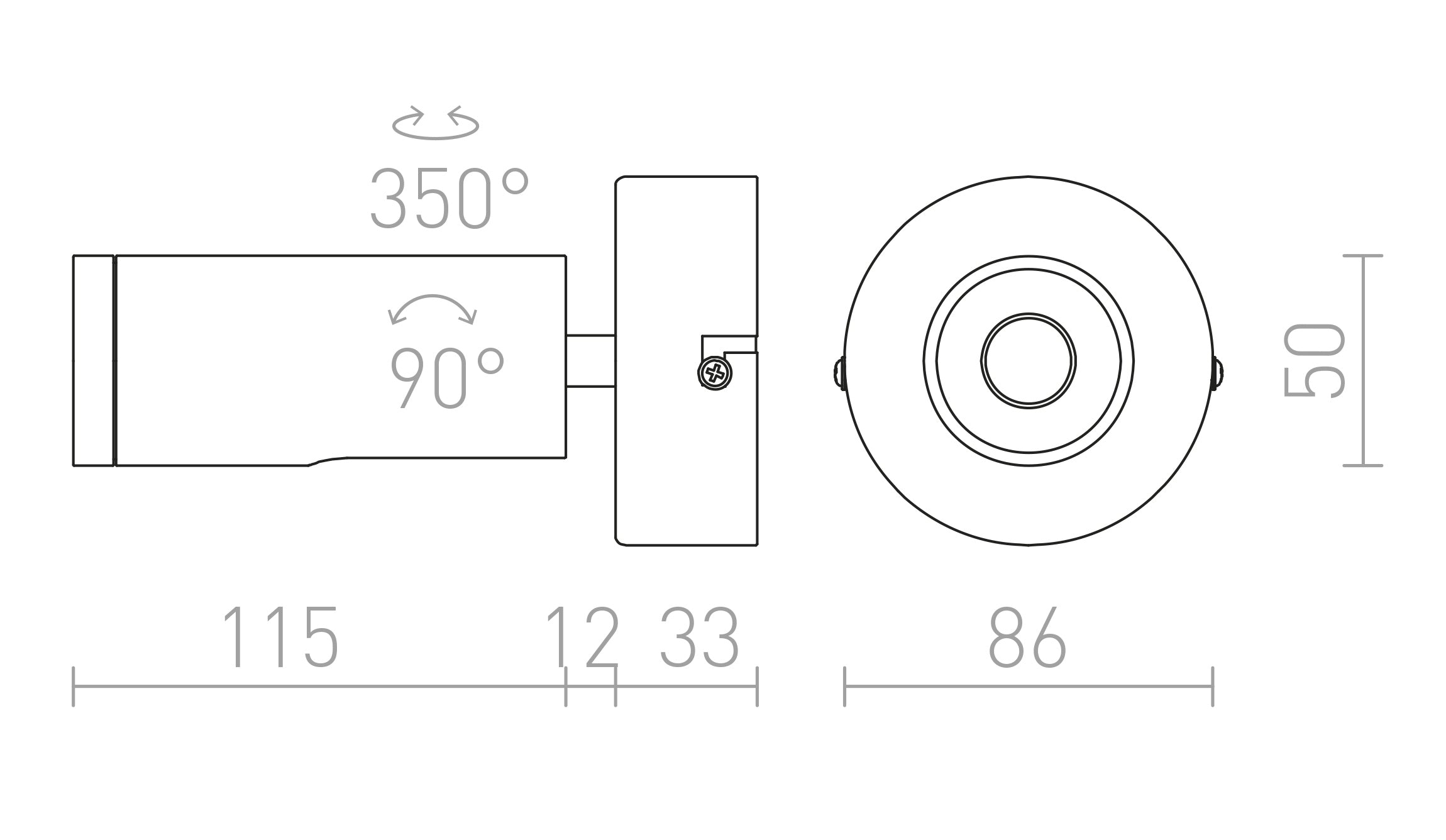 BOGARD I vägg lampa - Product sketch