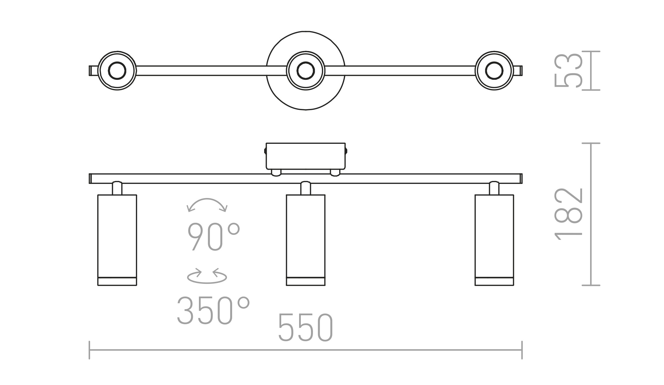 BOGARD III Wandleuchte lampe - Product sketch