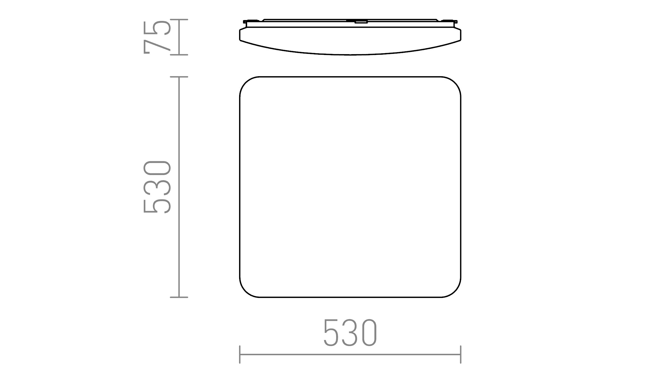 SEMPRE SQ 53 senzor stropni lampa - Product sketch