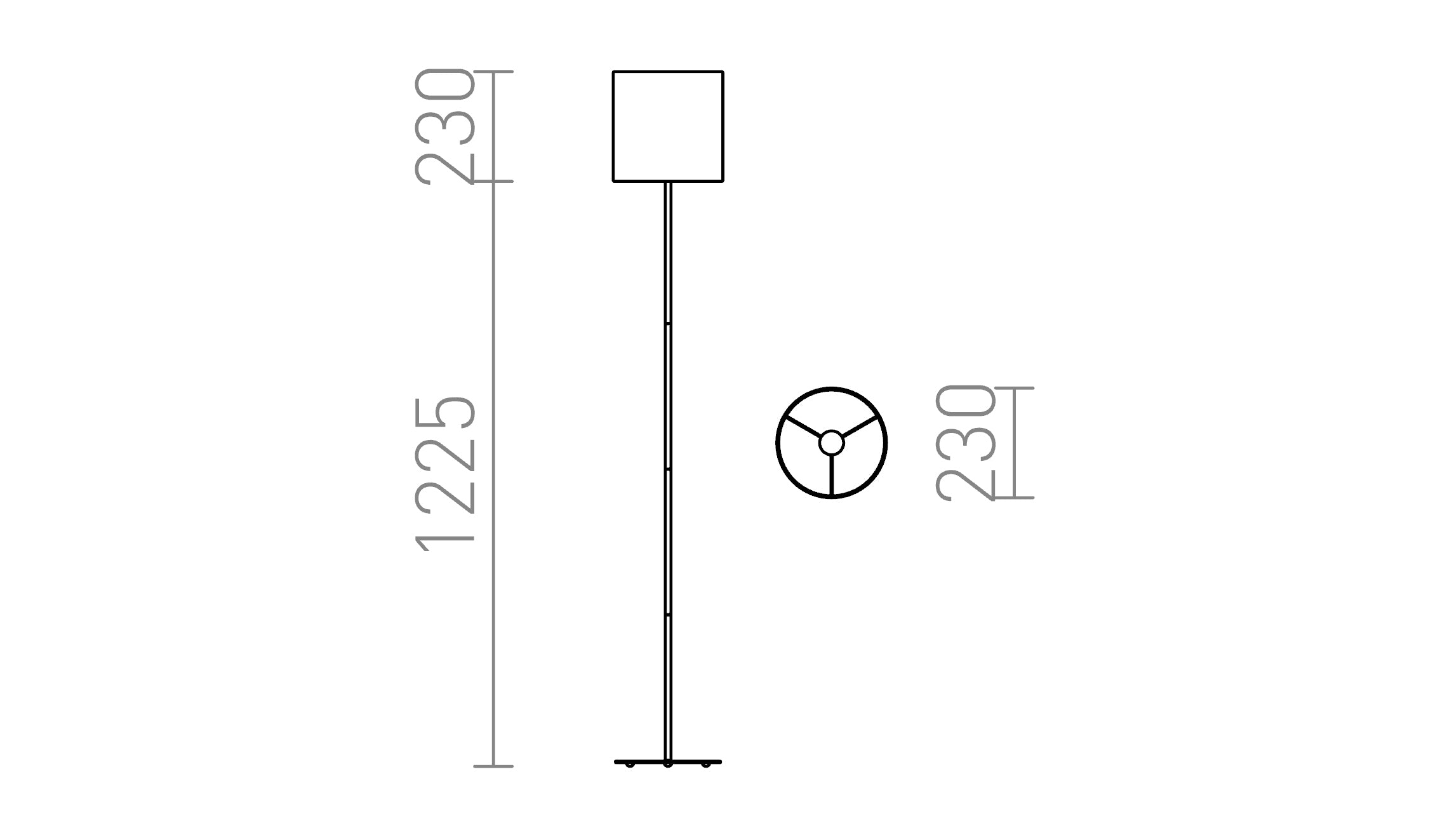 ETESIAN floor lamp - Product sketch