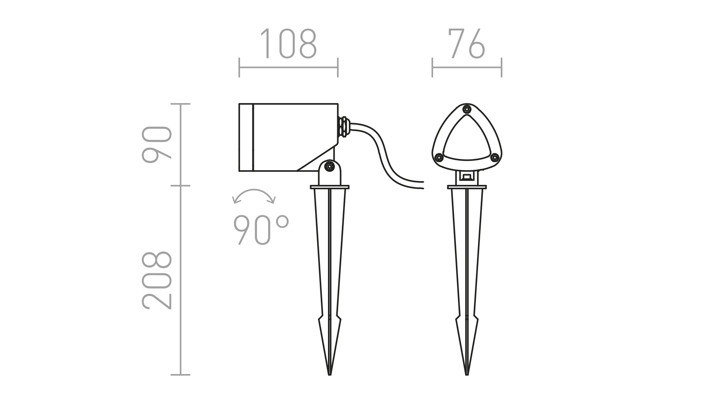COSMO sa šiljcima lampa - Product sketch