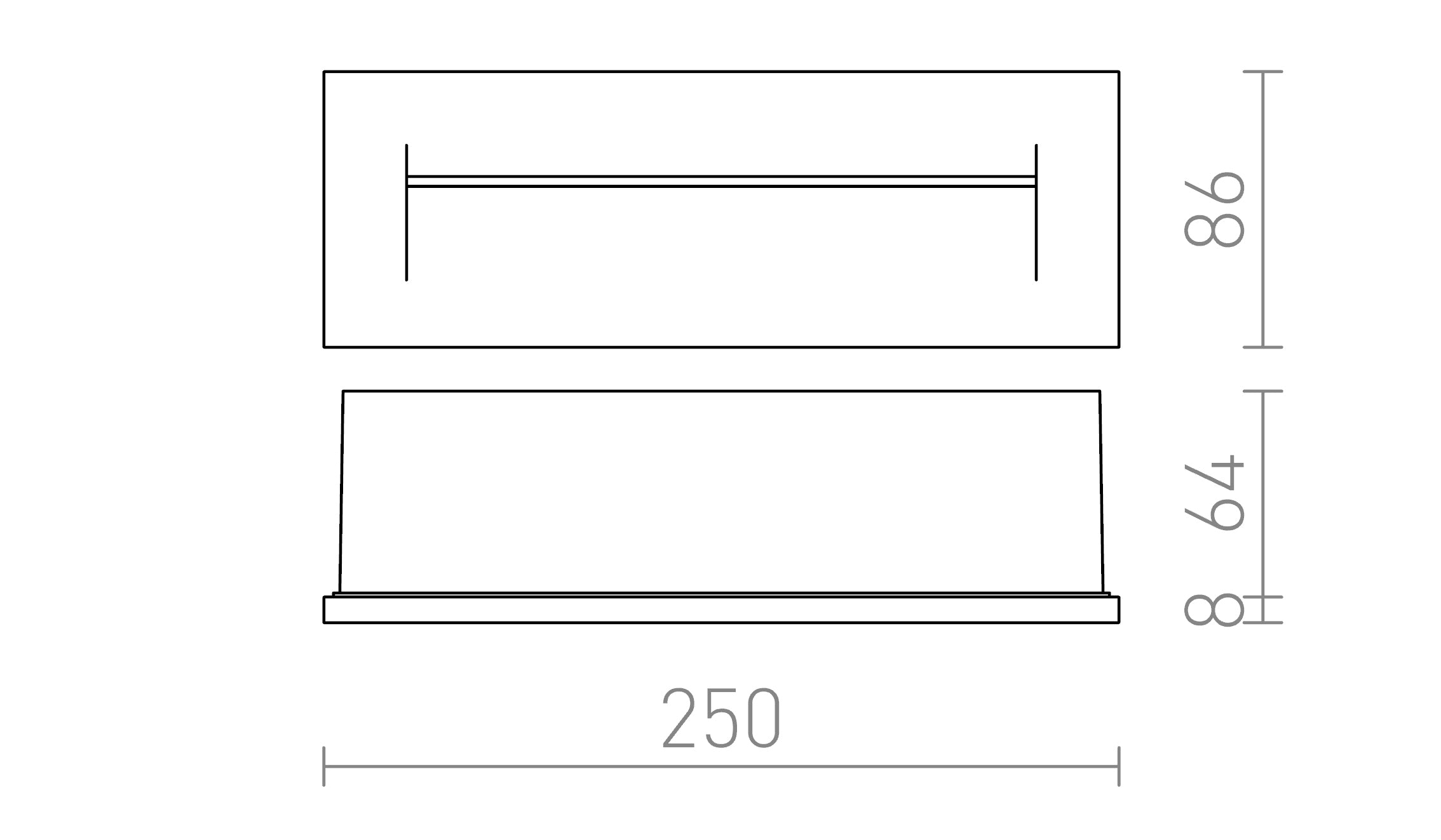 RASQ ugradna u zid - Product sketch