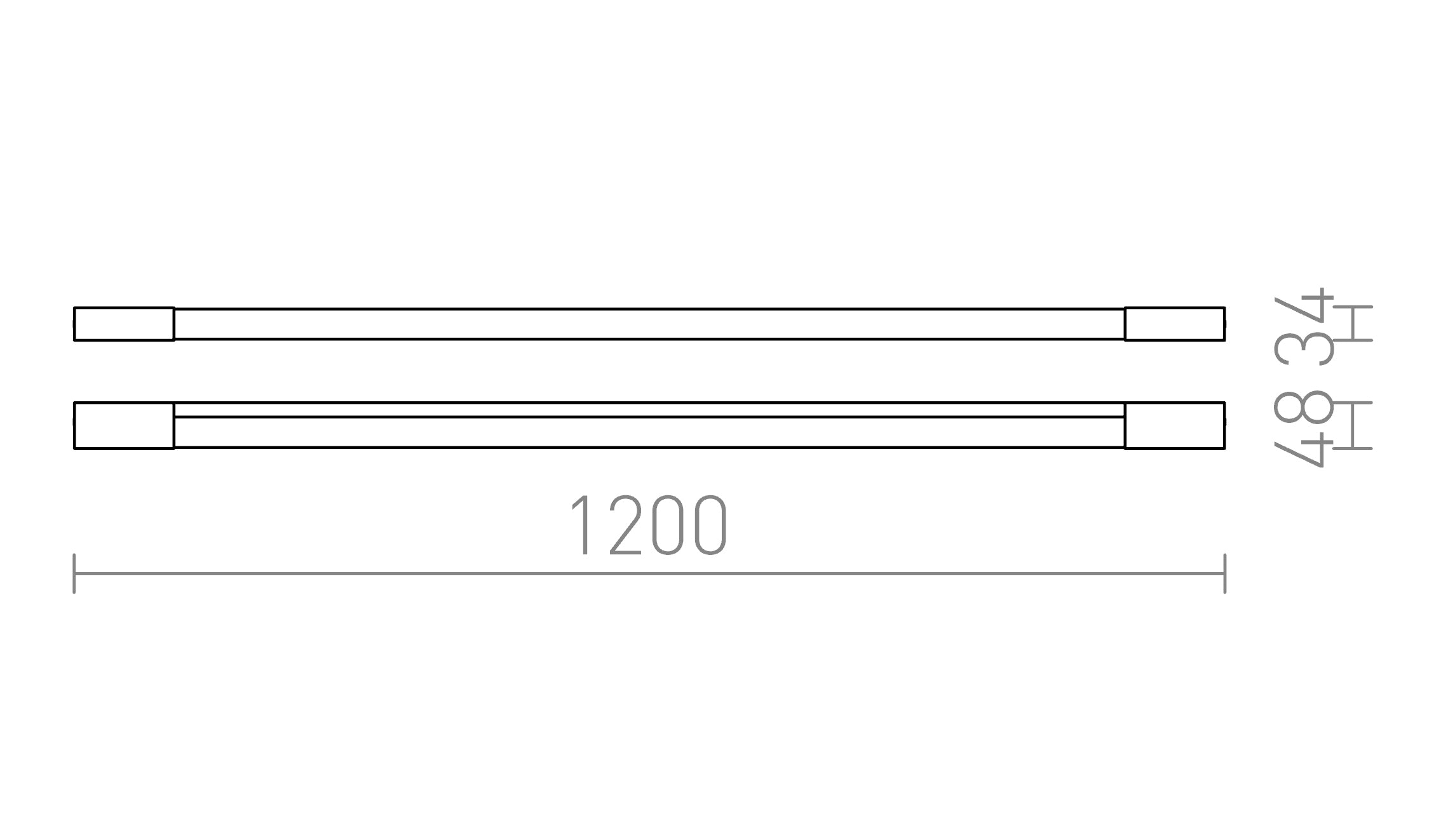AMENITY 120 de perete lampă - Product sketch