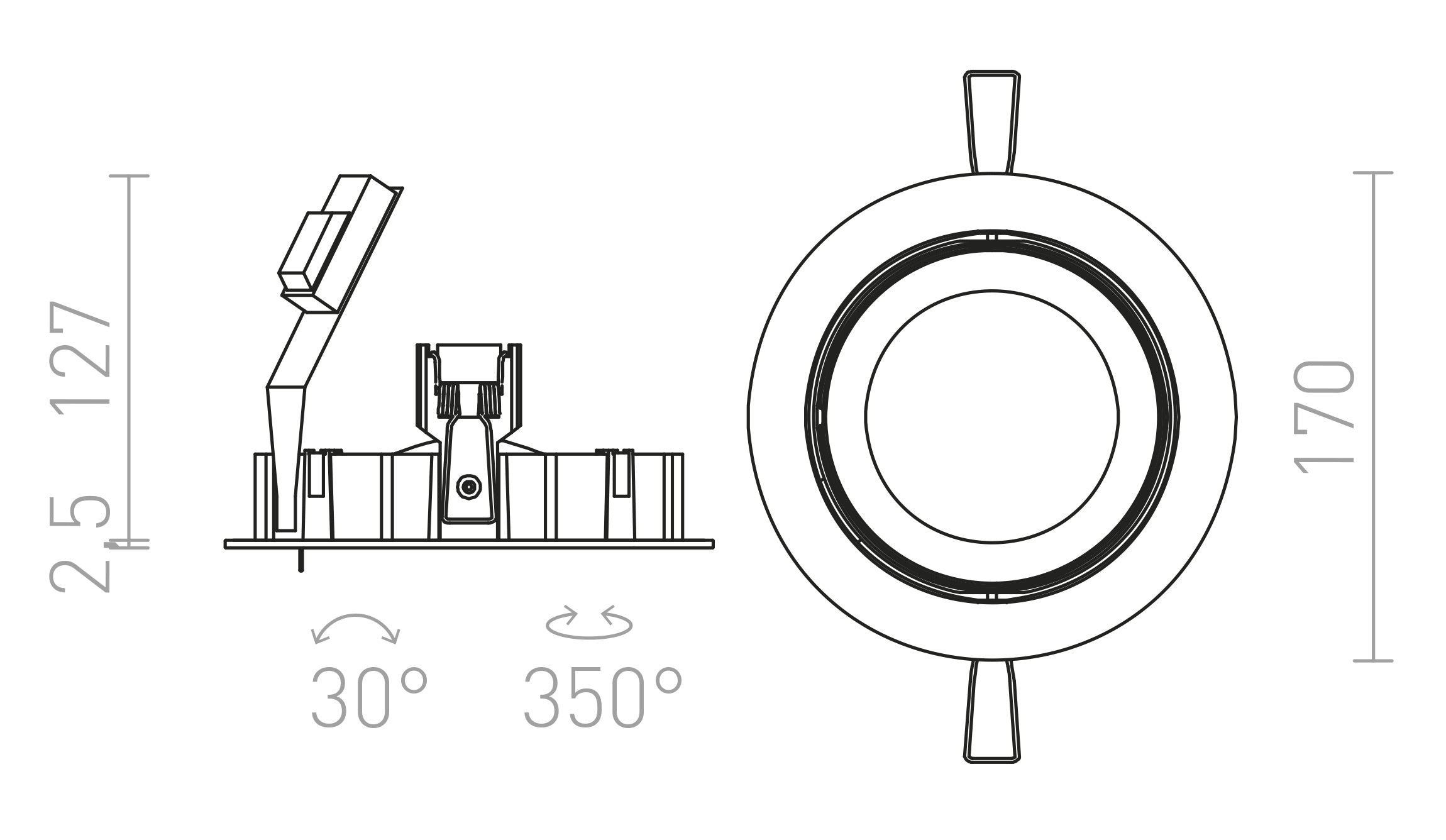 ZIZI I ugradna lampa - Product sketch