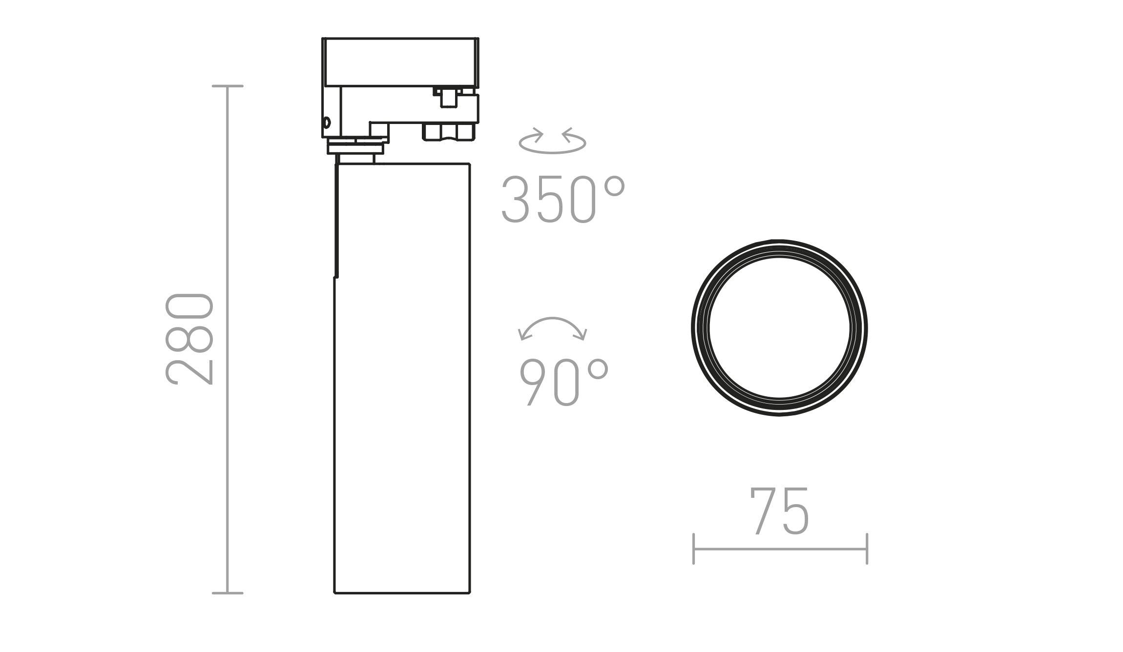 BAHIA för 3-fasskena - Product sketch
