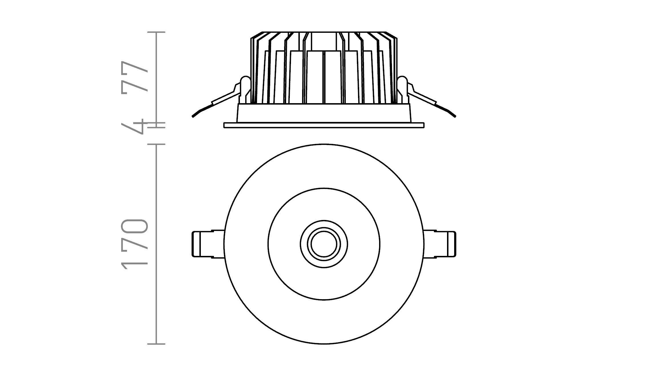 LOOKER 17 infälld lampa - Product sketch