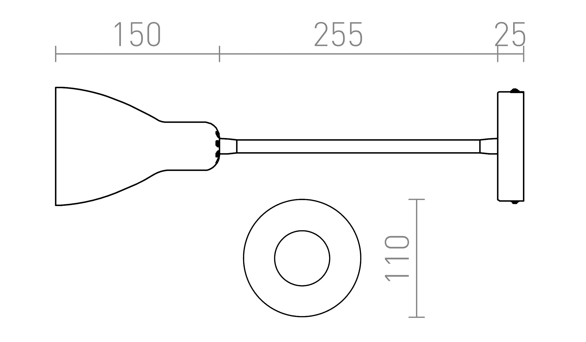 KAYA стенна лампа - Product sketch