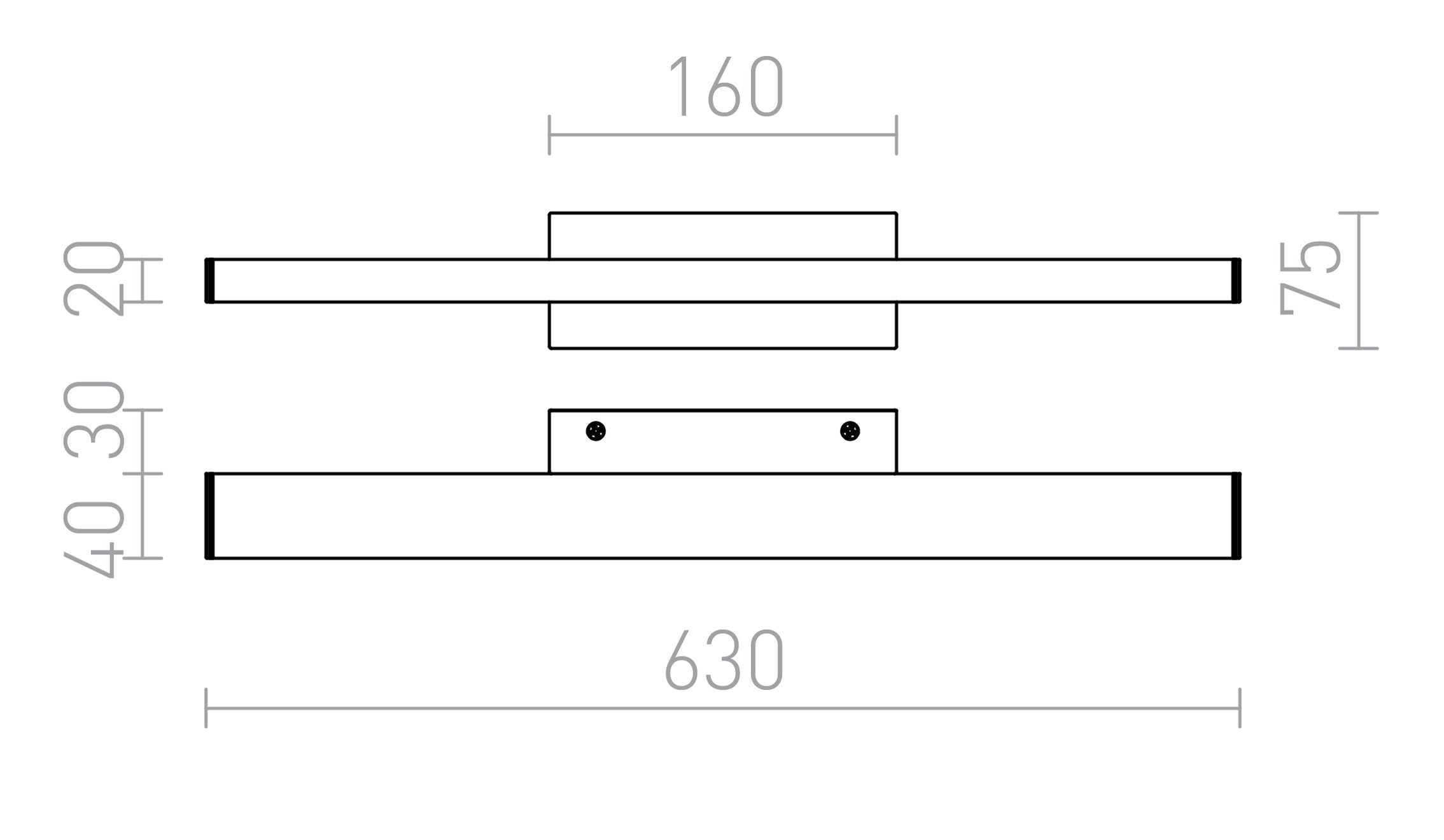 PANON SHORT de pared lámpara - Product sketch