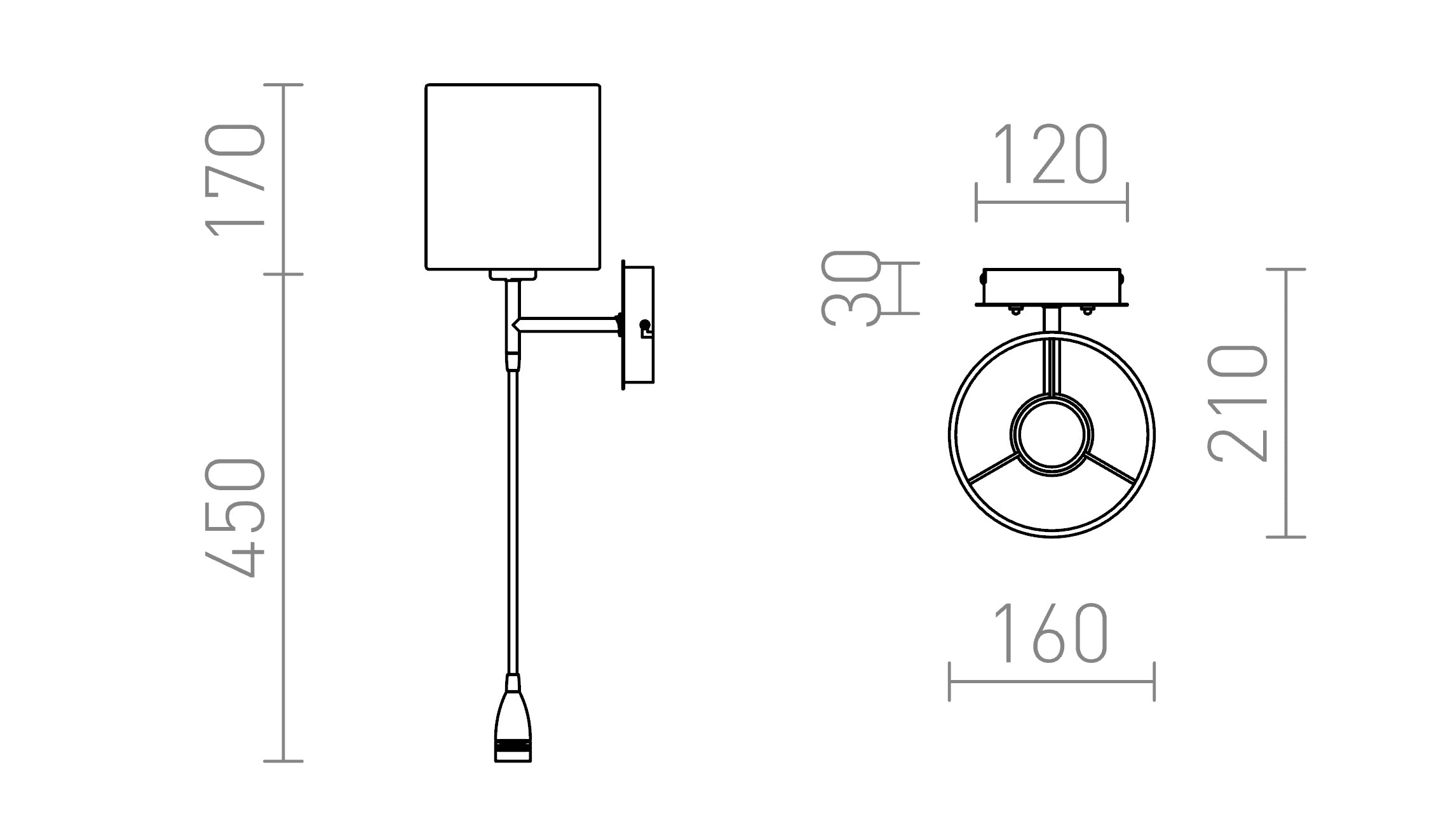 VERSINA con paralume - Product sketch