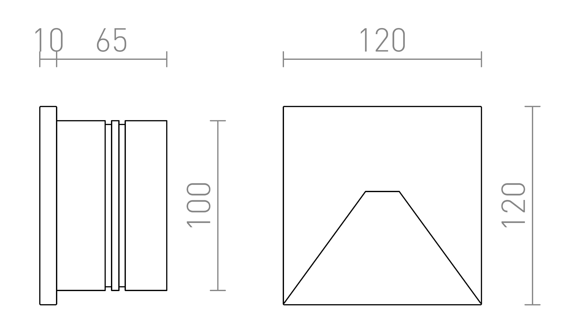 CRISPI ugradna lampa - Product sketch