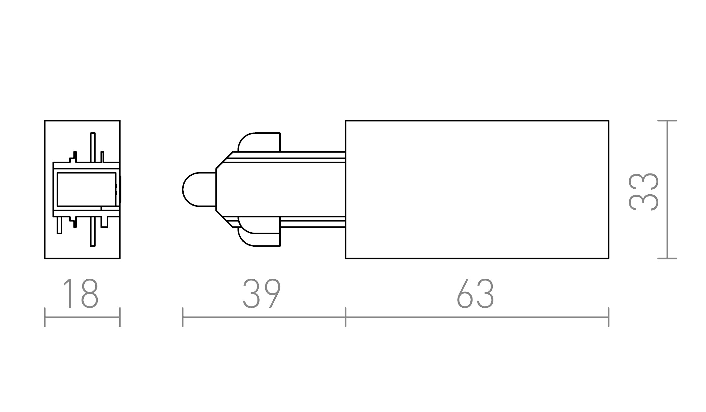 1F alimentazione destra lampada - Product sketch