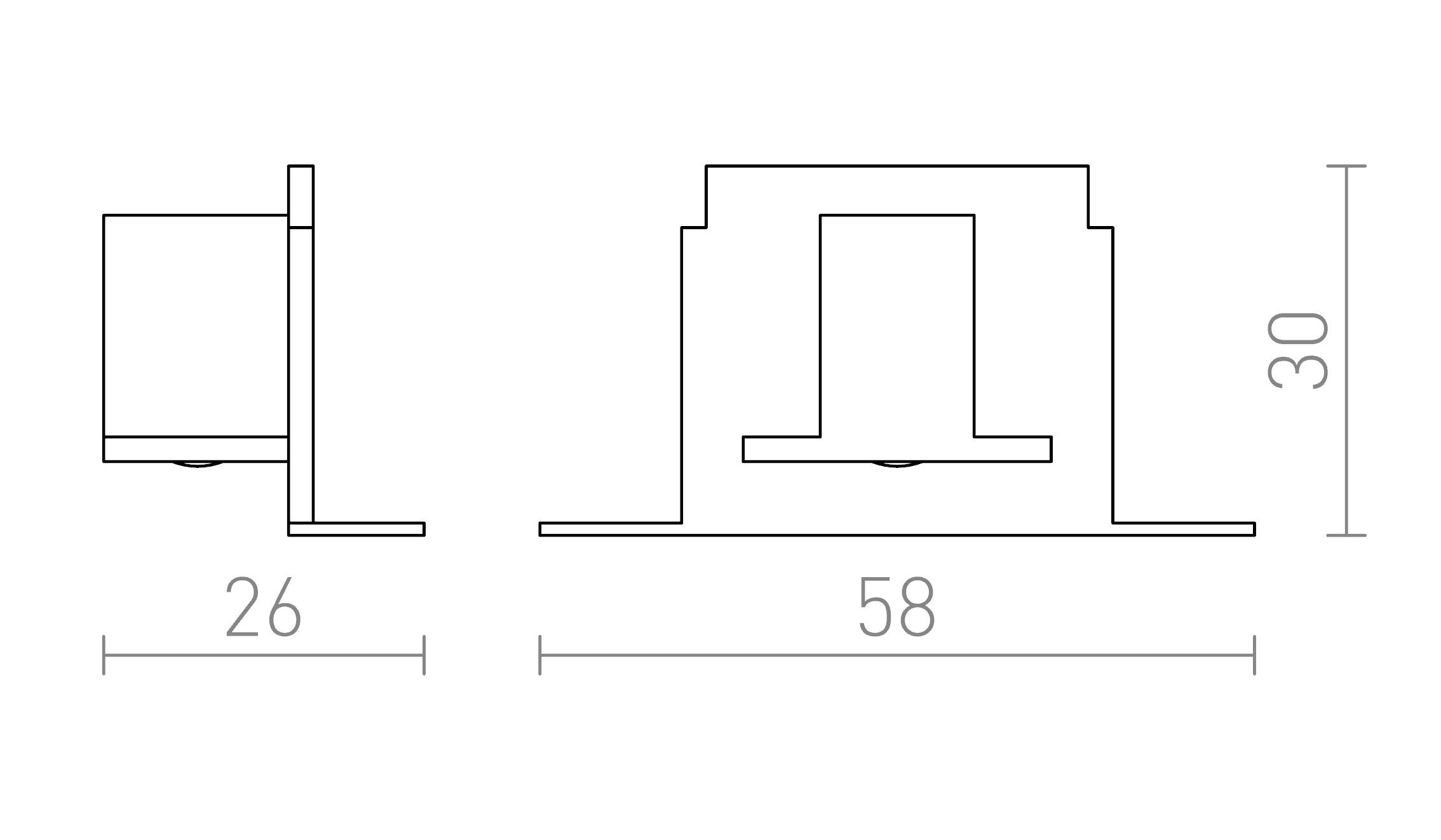EUTRAC pokrov za vgradni 3F tirni sistem - Product sketch