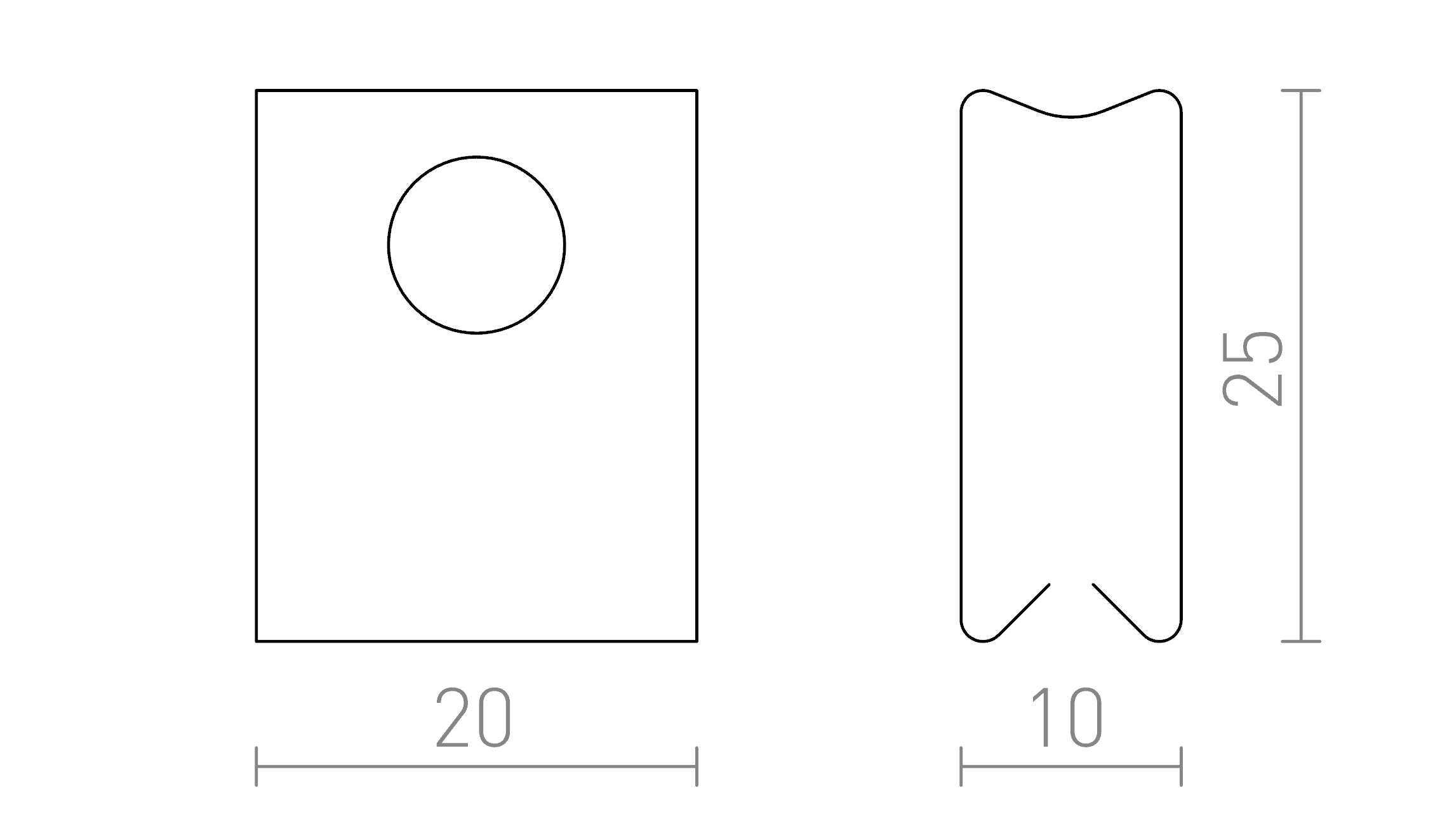 EUTRAC vzmetne sponke za vgradni 3F tirni sistem, 6 kosov - Product sketch