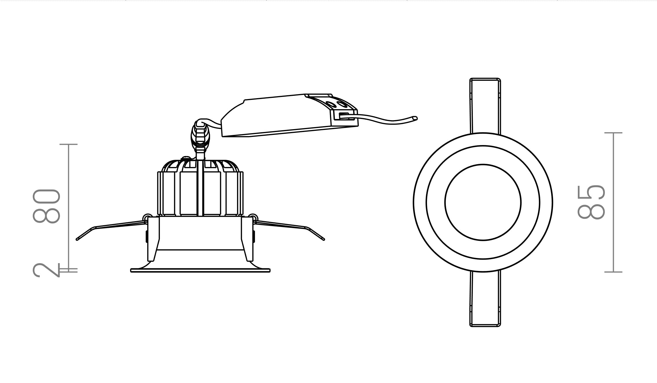 SHARM BASE ugradna lampa - Product sketch