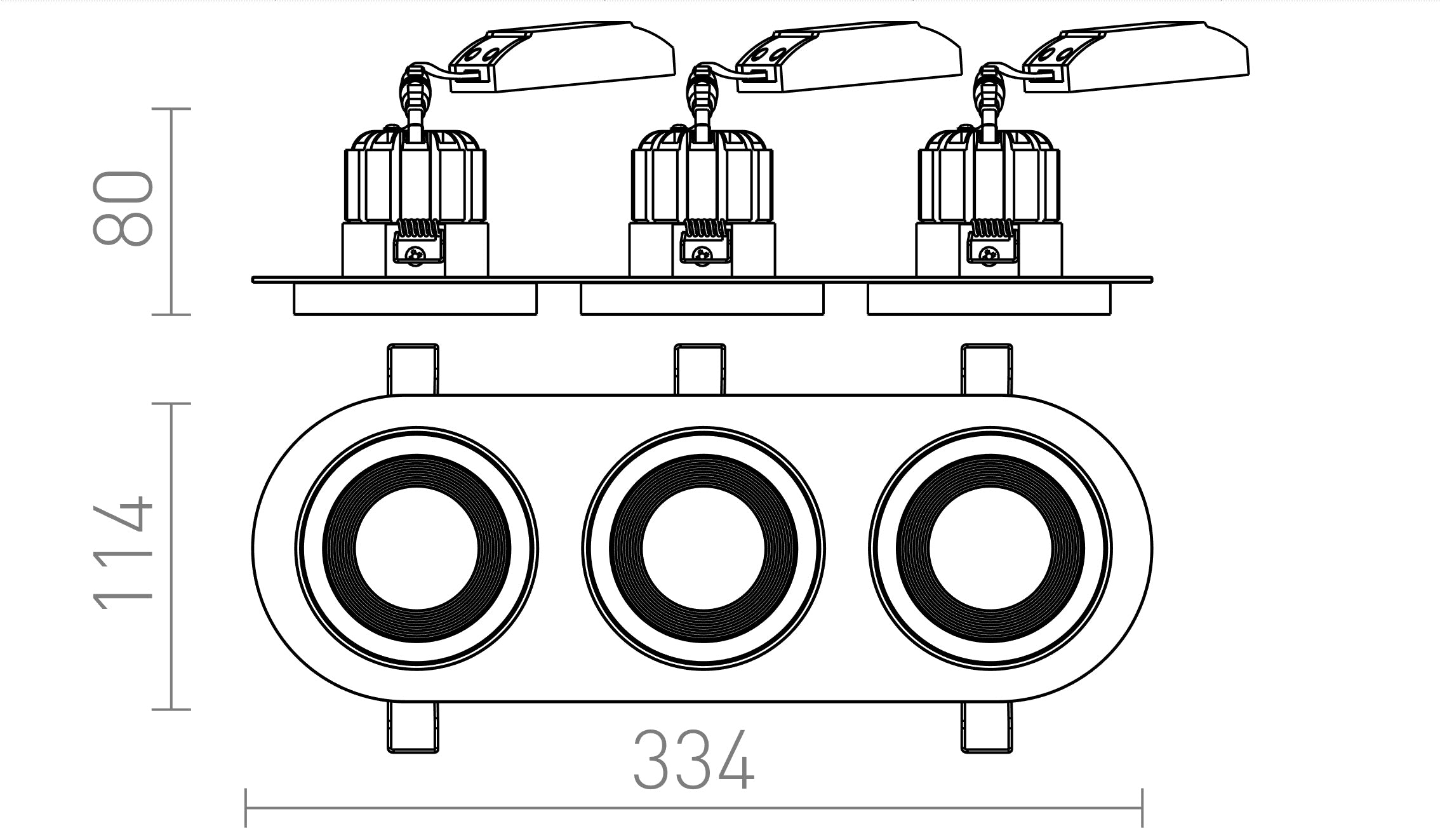 SHARM R III recessed lamp - Product sketch