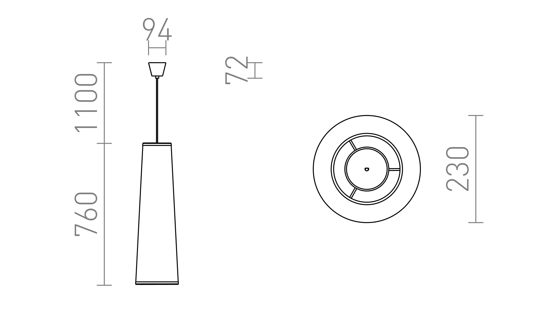 ESME 76 pendant lamp - Product sketch