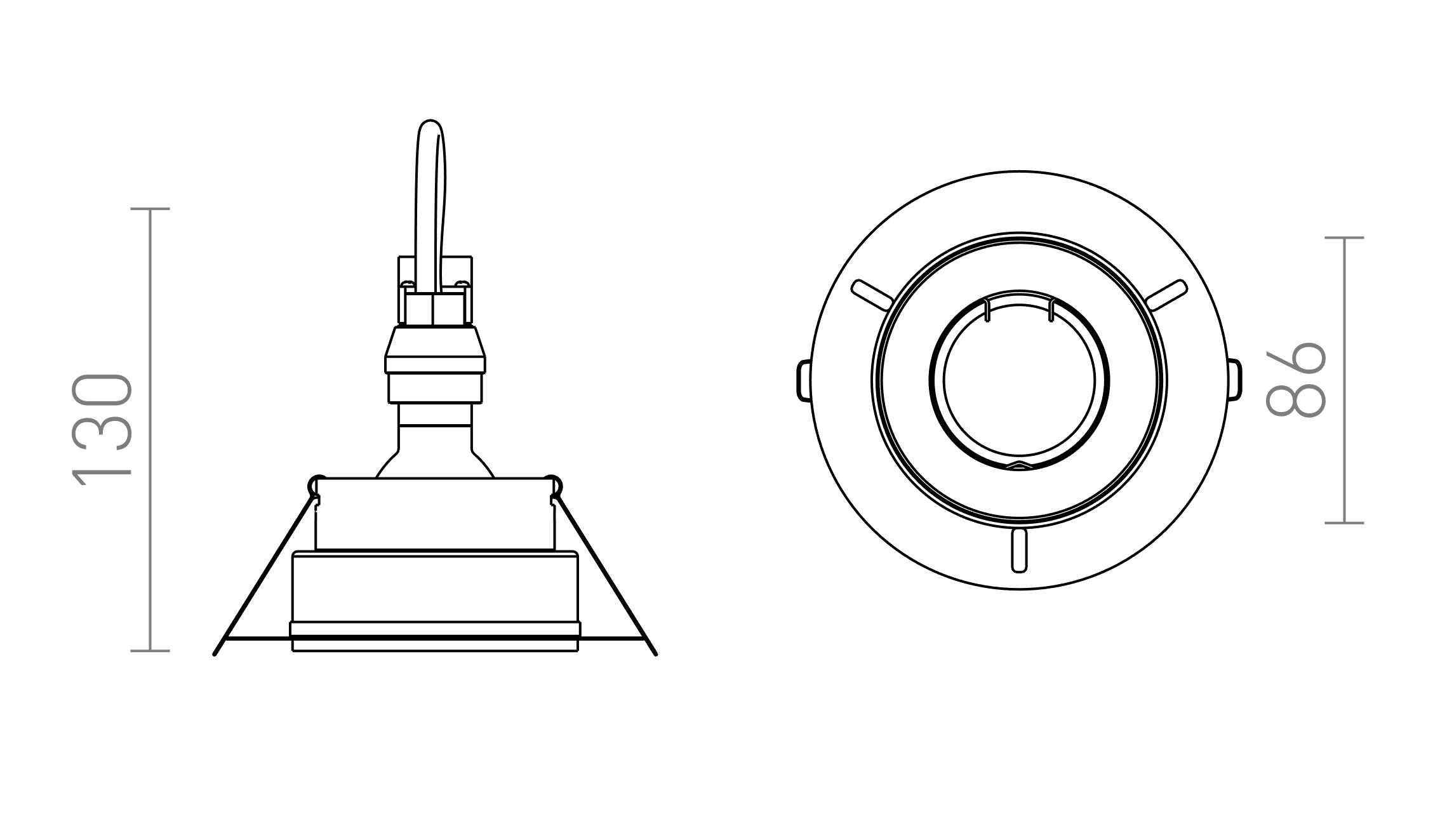 IPSO R fiksna lampa - Product sketch