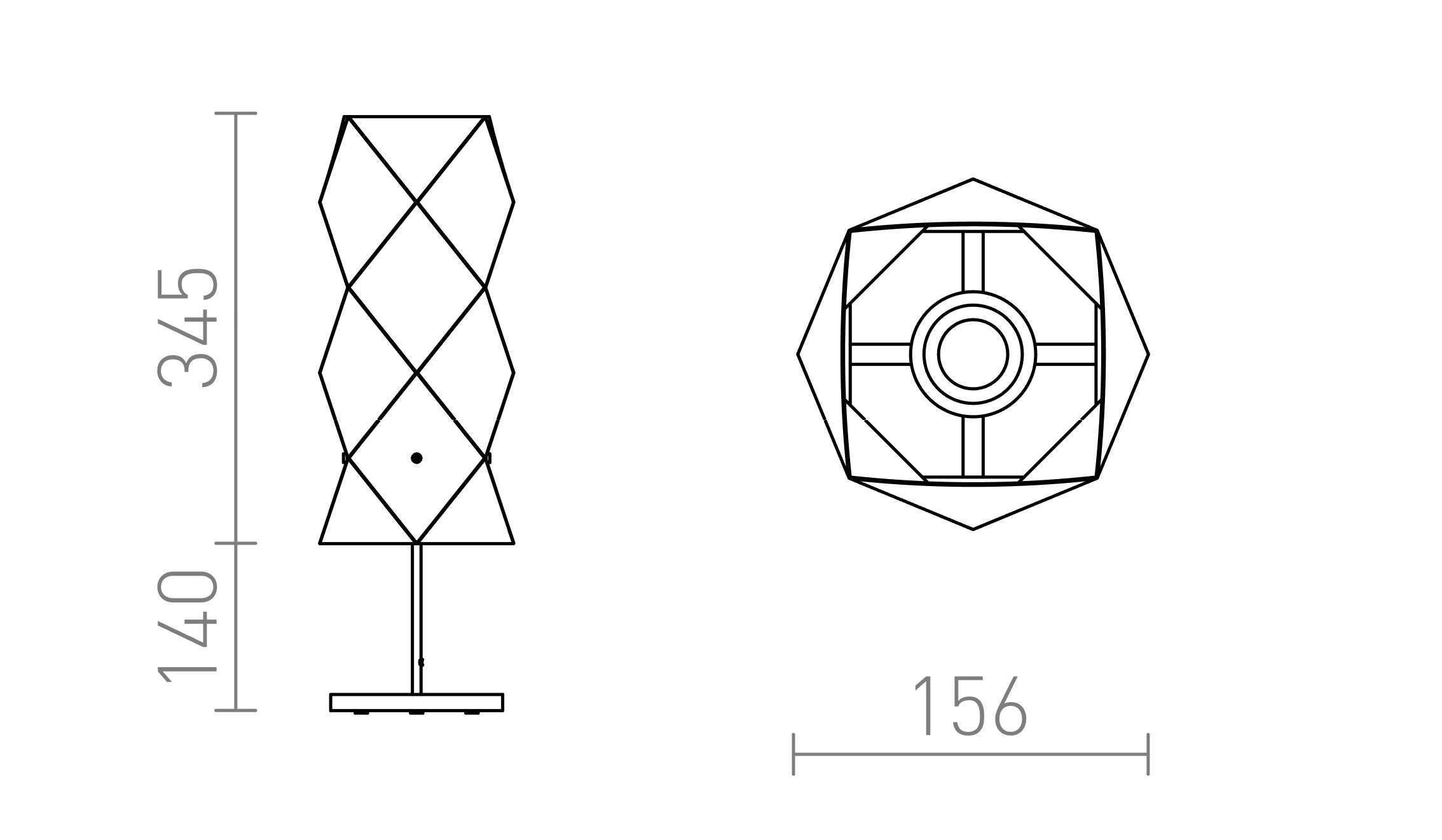 ZUMBA table lamp - Product sketch