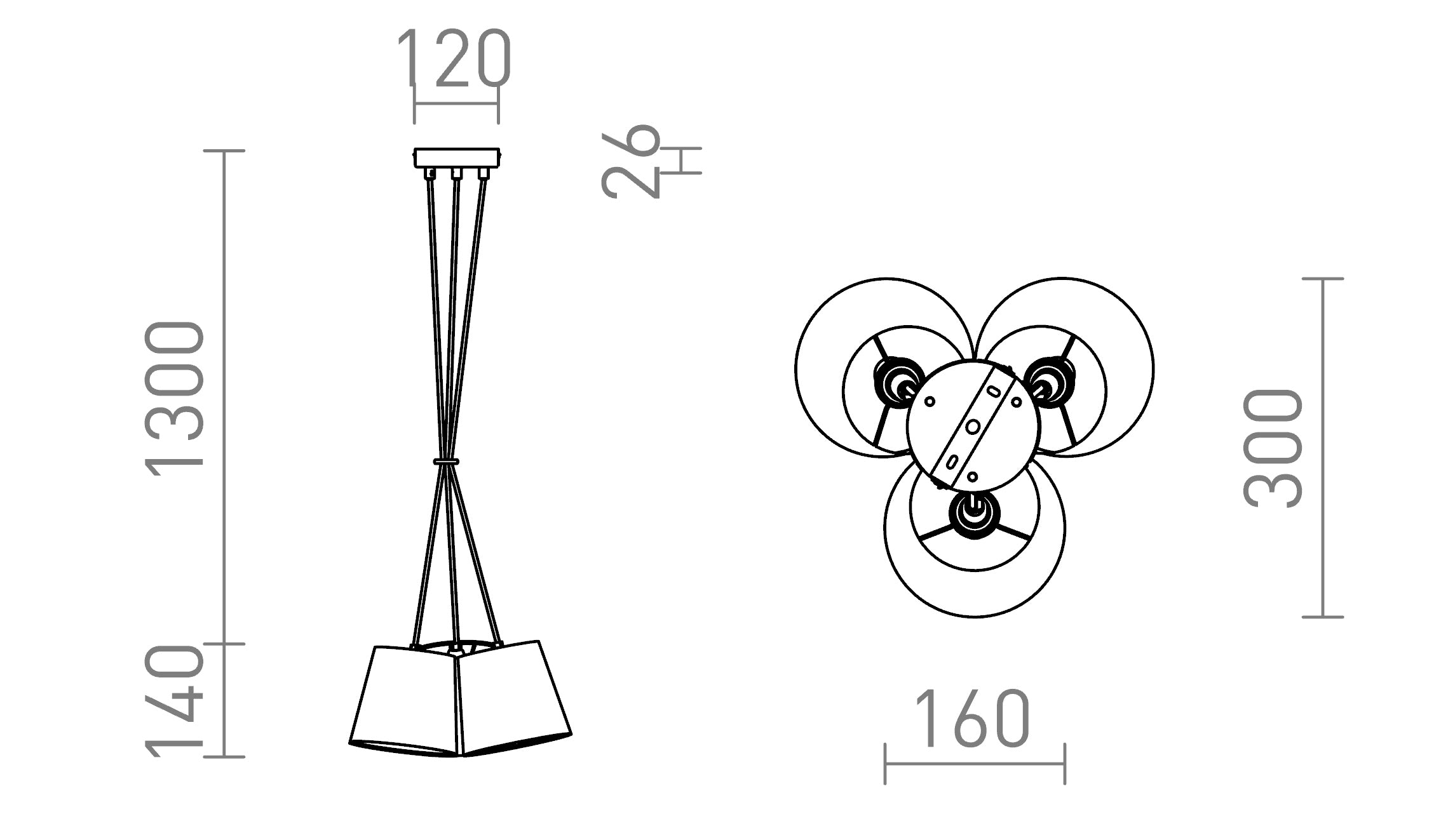 NANCY III a sospensione lampada - Product sketch