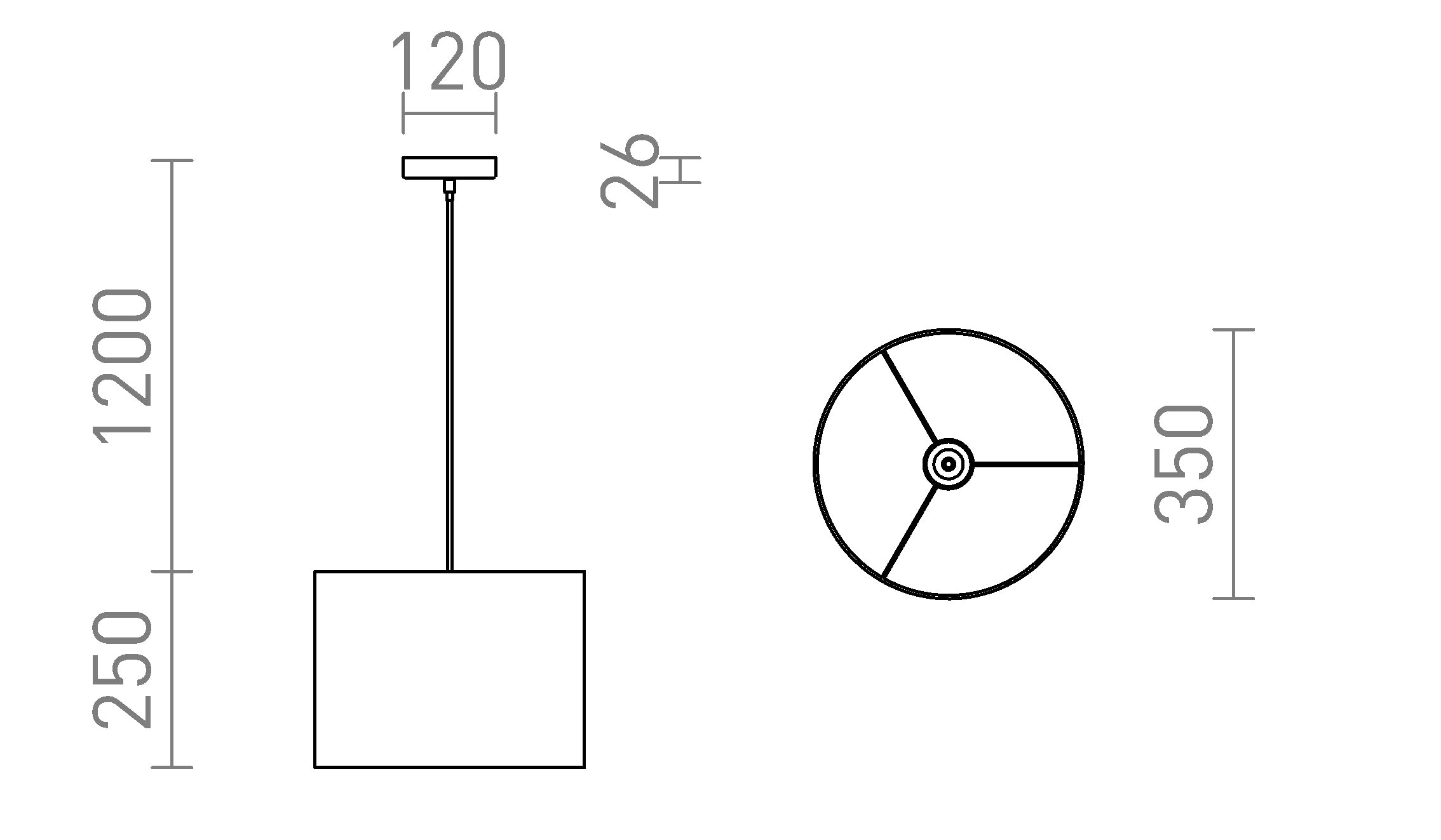 FANCY 35/25 viseća lampa - Product sketch