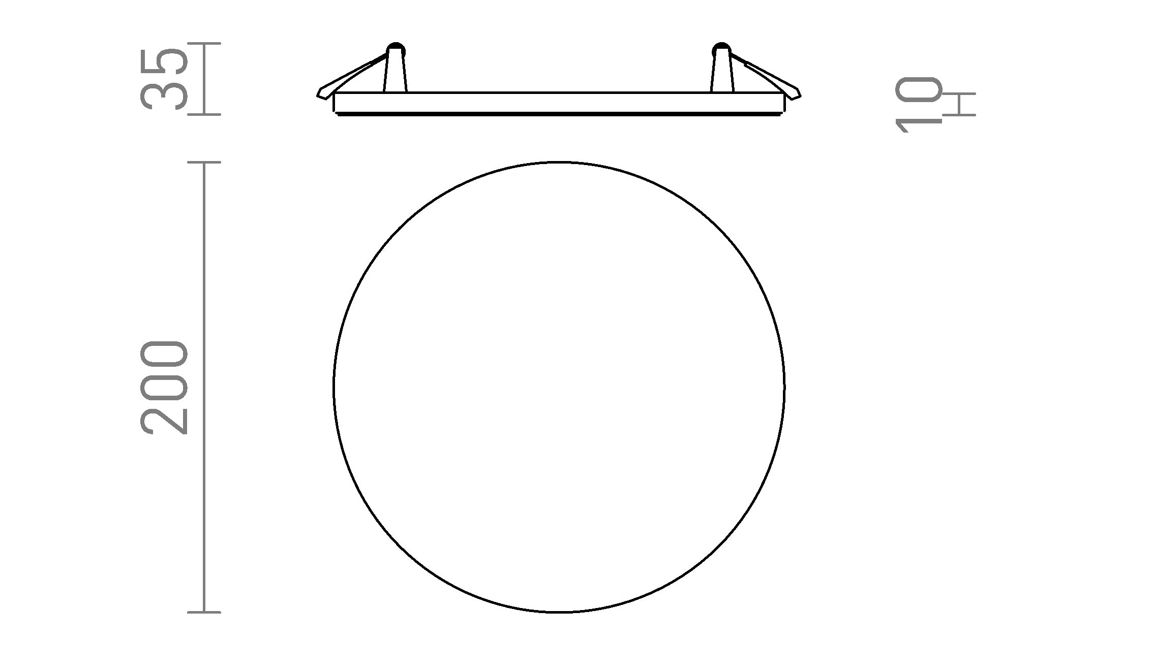 BJORK R 20 χωνευτό λαμπτήρας - Product sketch